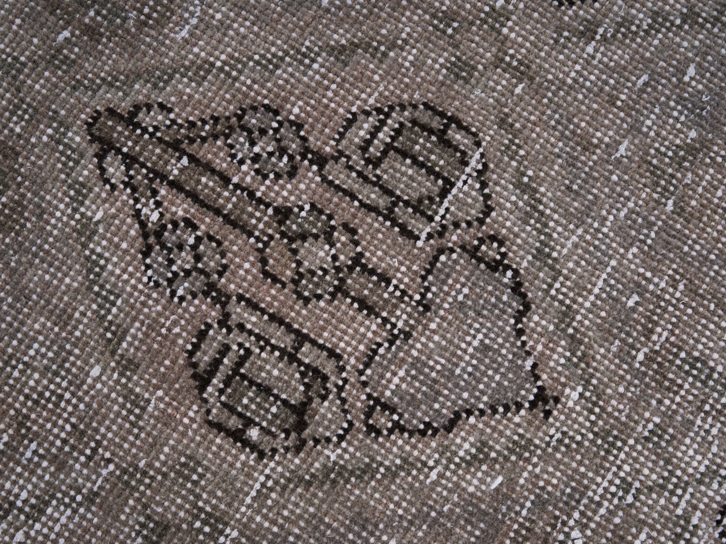 Persian Bakhtiari accent rug in taupe and greige, view 7 of 10
