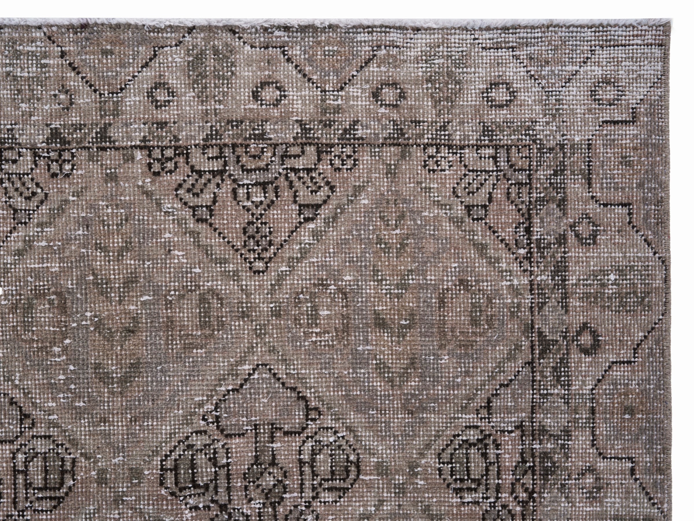 Persian Bakhtiari accent rug in taupe and greige, view 8 of 10