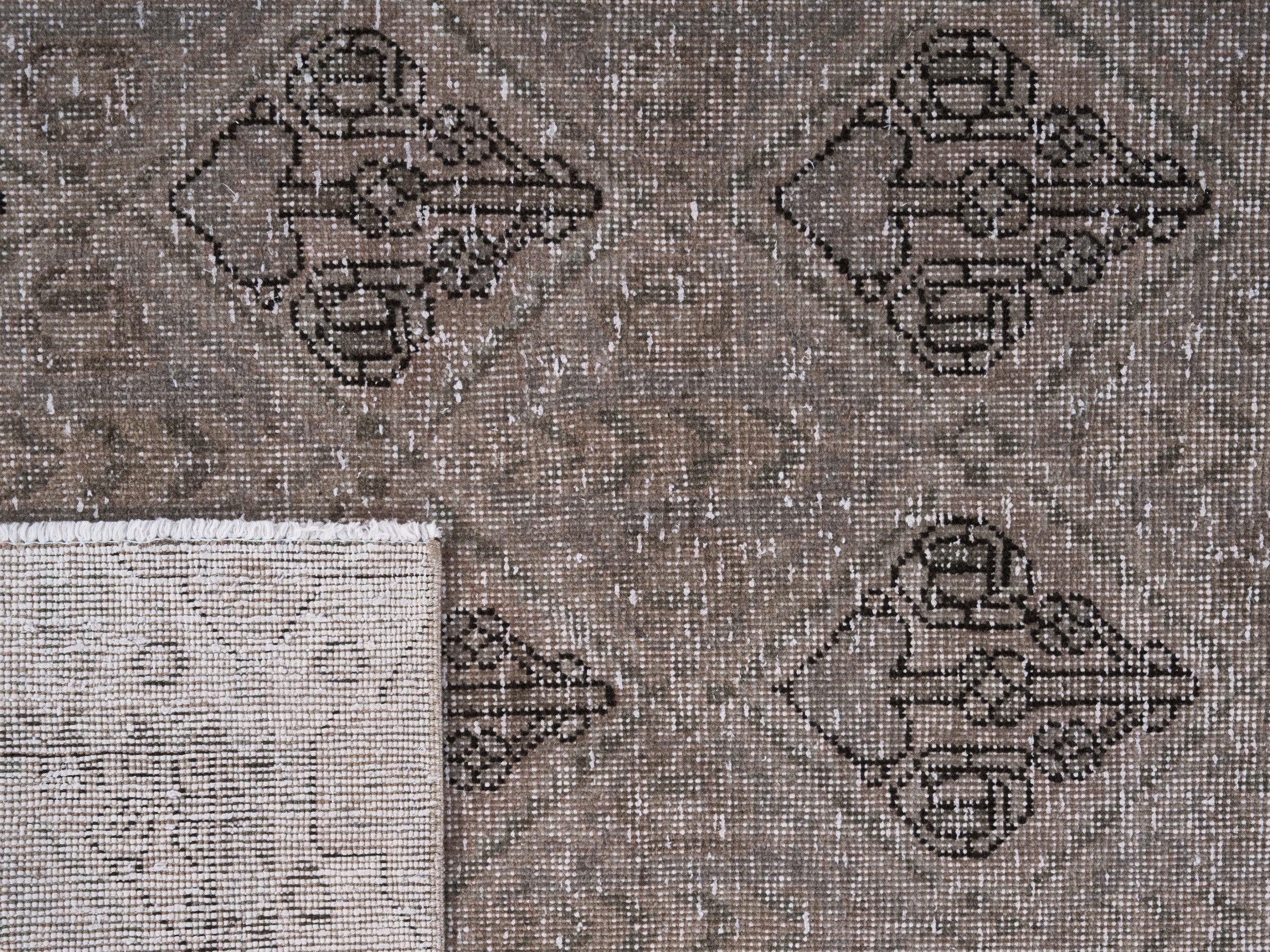 Persian Bakhtiari accent rug in taupe and greige, view 10 of 10