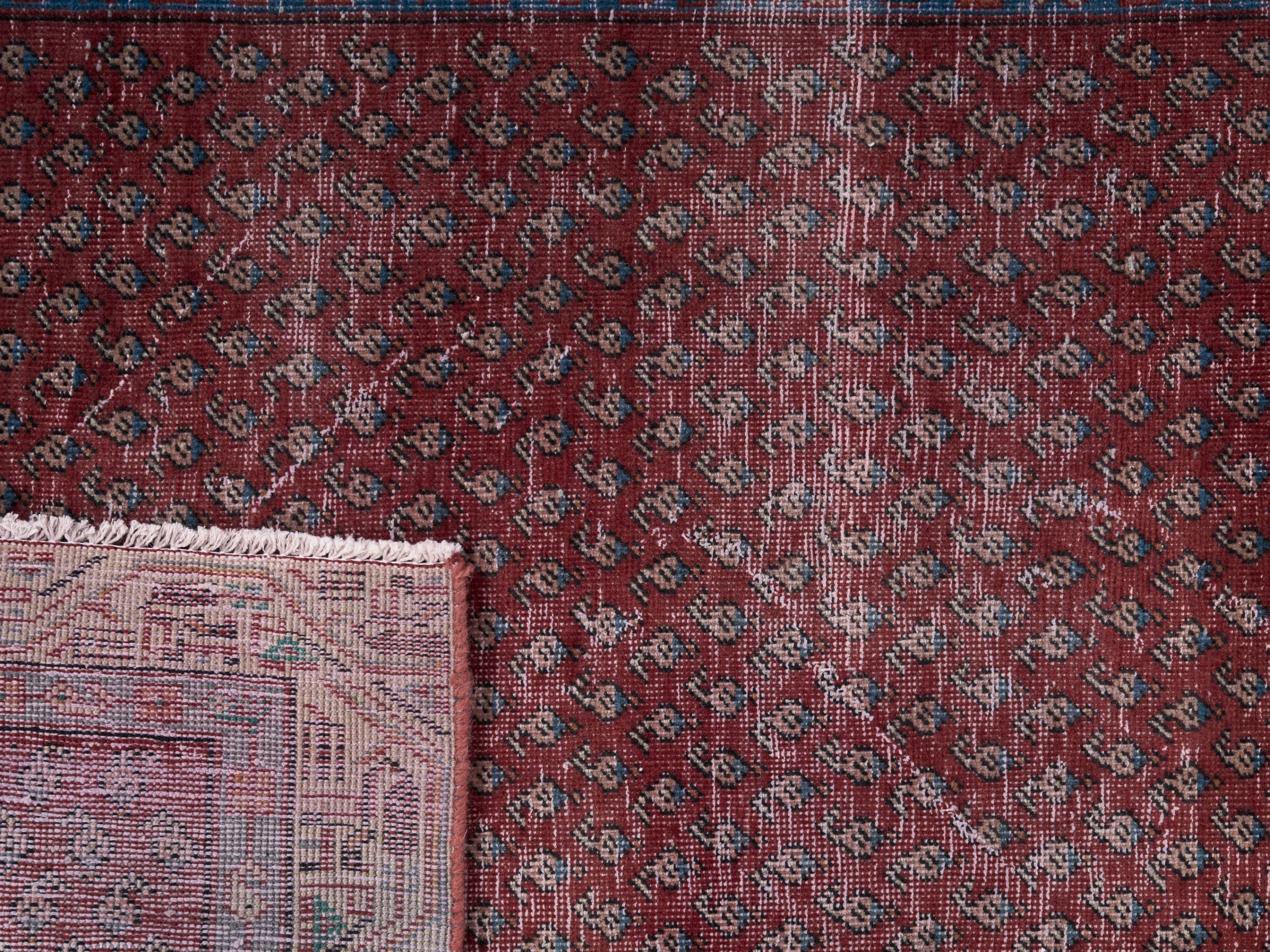 Persian Arak runner rug in burgundy and brick, view 10 of 10