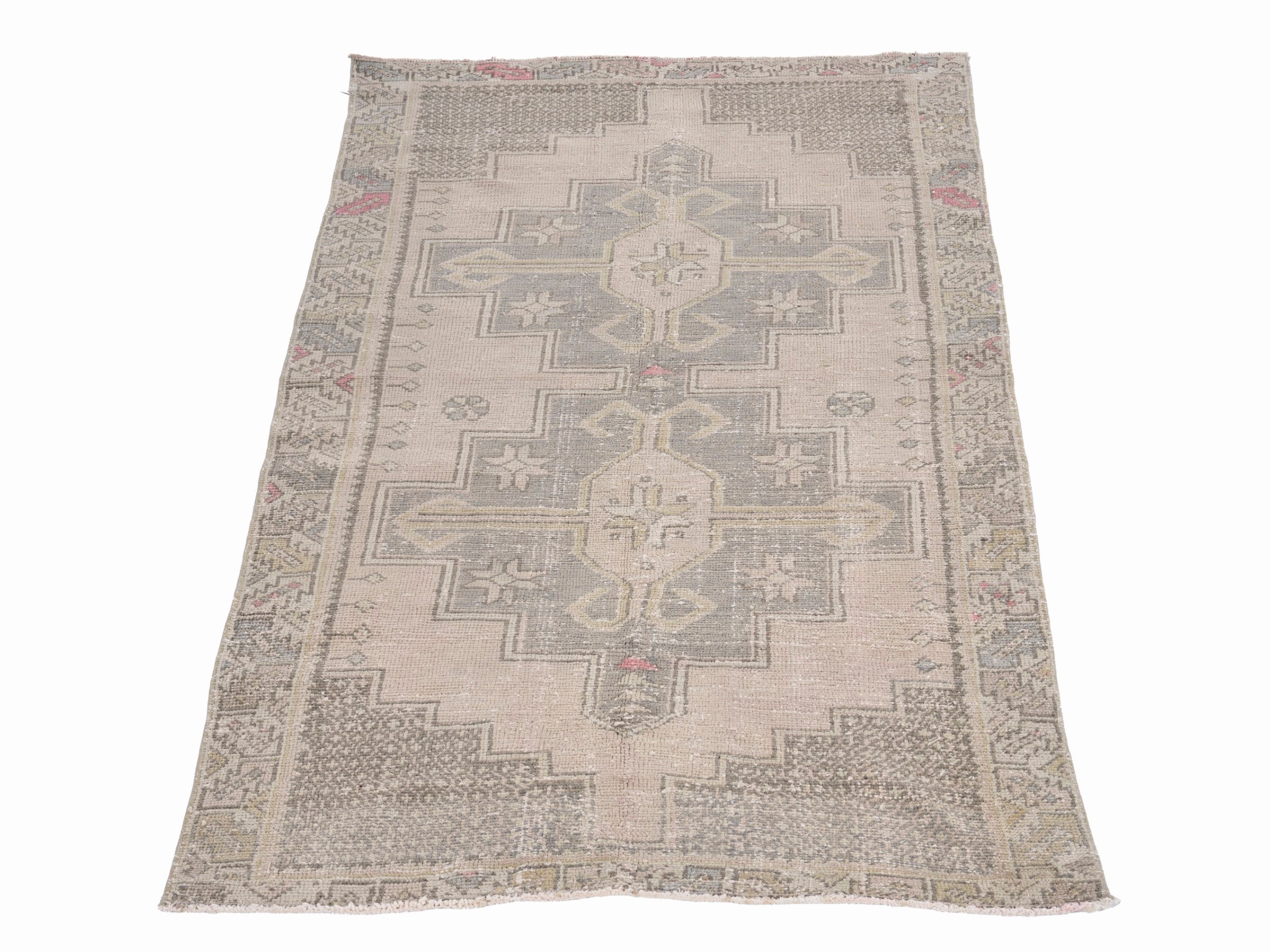 Turkish Anatolian area rug in stone and sage, view 2 of 10