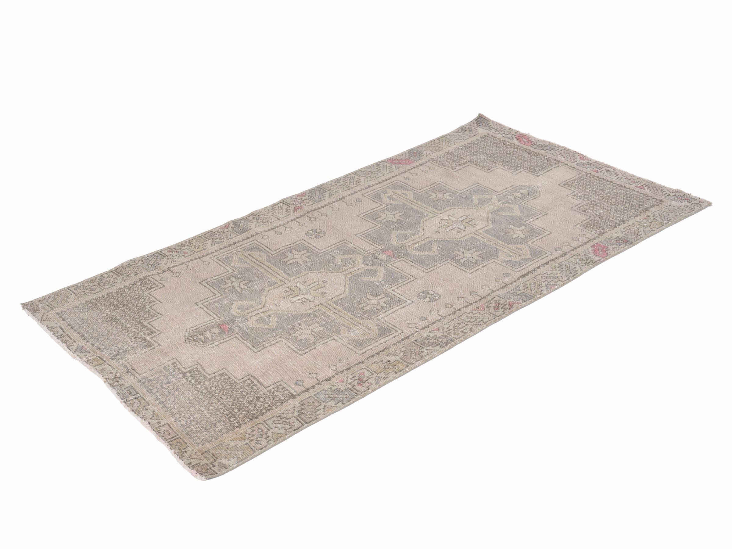 Turkish Anatolian area rug in stone and sage, view 3 of 10