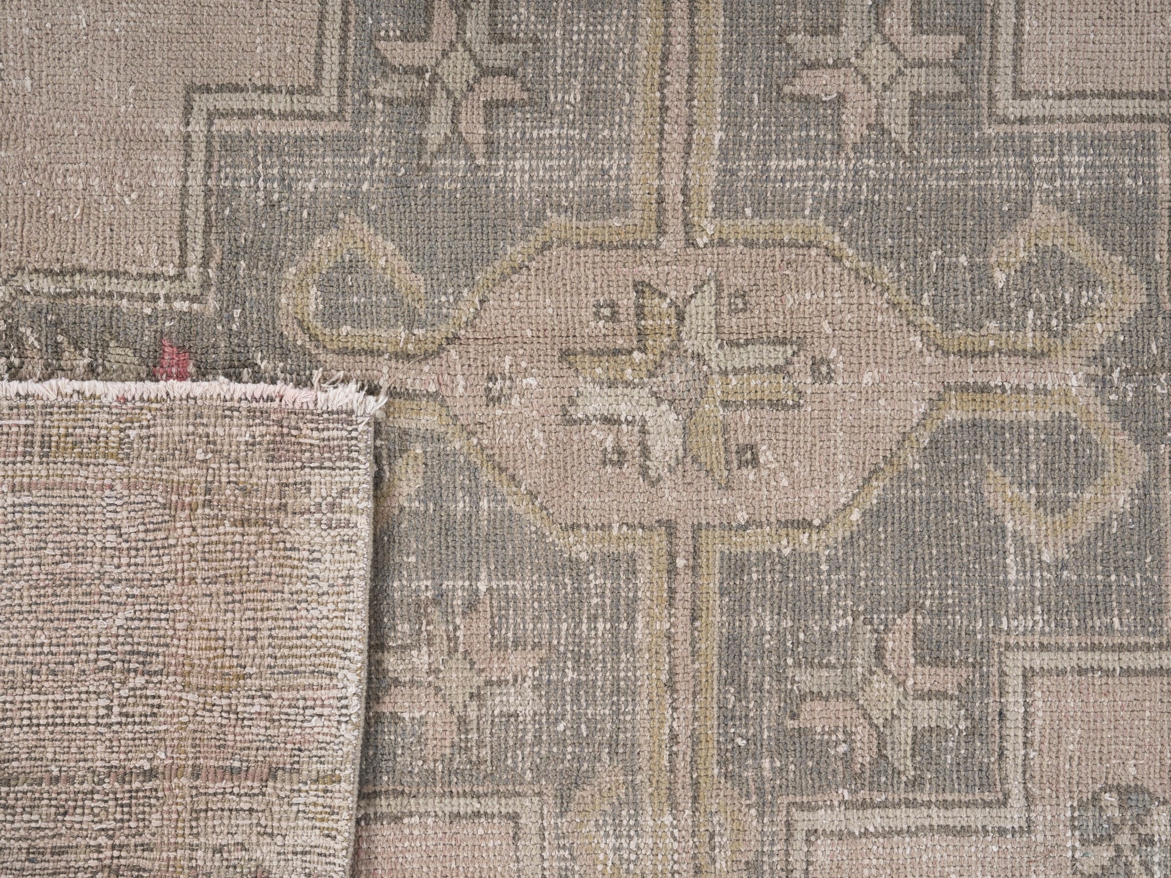 Turkish Anatolian area rug in stone and sage, view 10 of 10