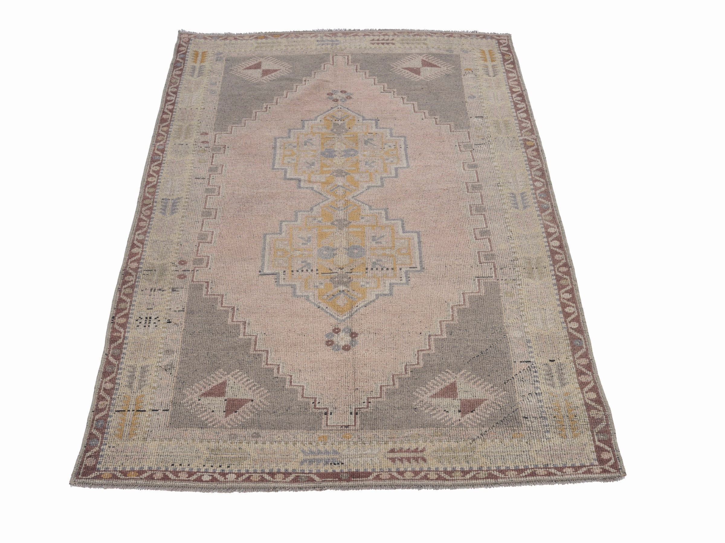 Turkish Anatolian area rug in taupe and greige, view 2 of 10