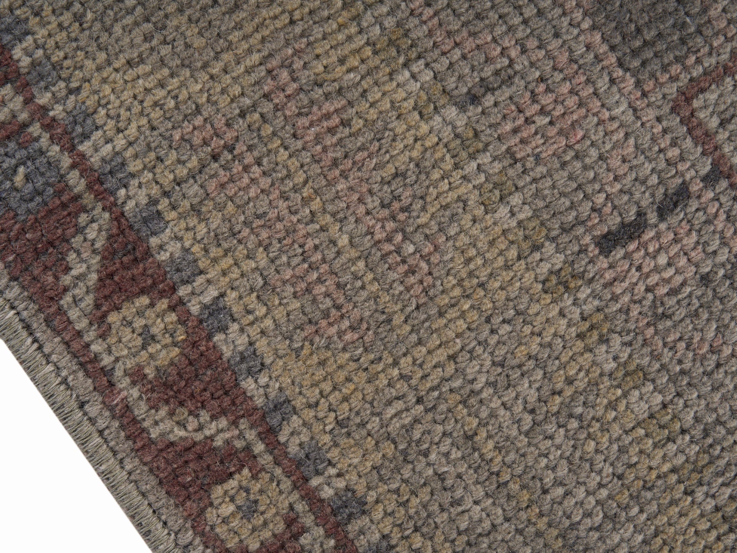 Turkish Anatolian area rug in taupe and greige, view 6 of 10