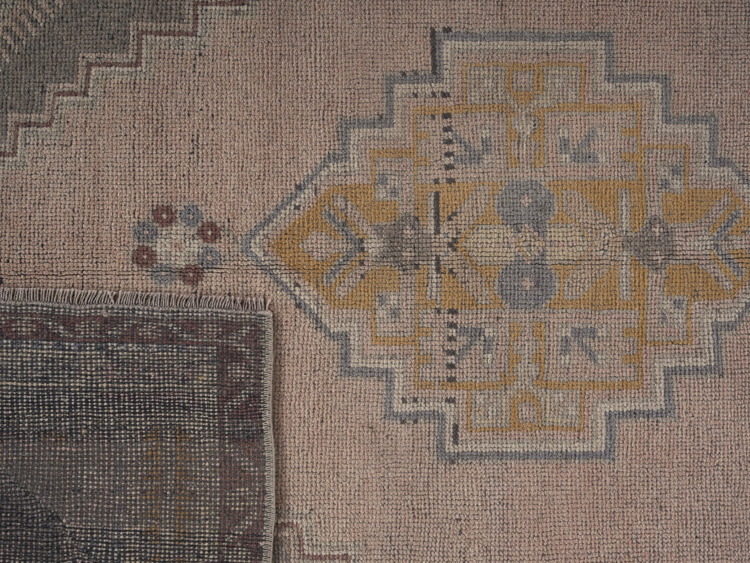 Turkish Anatolian area rug in taupe and greige, view 10 of 10