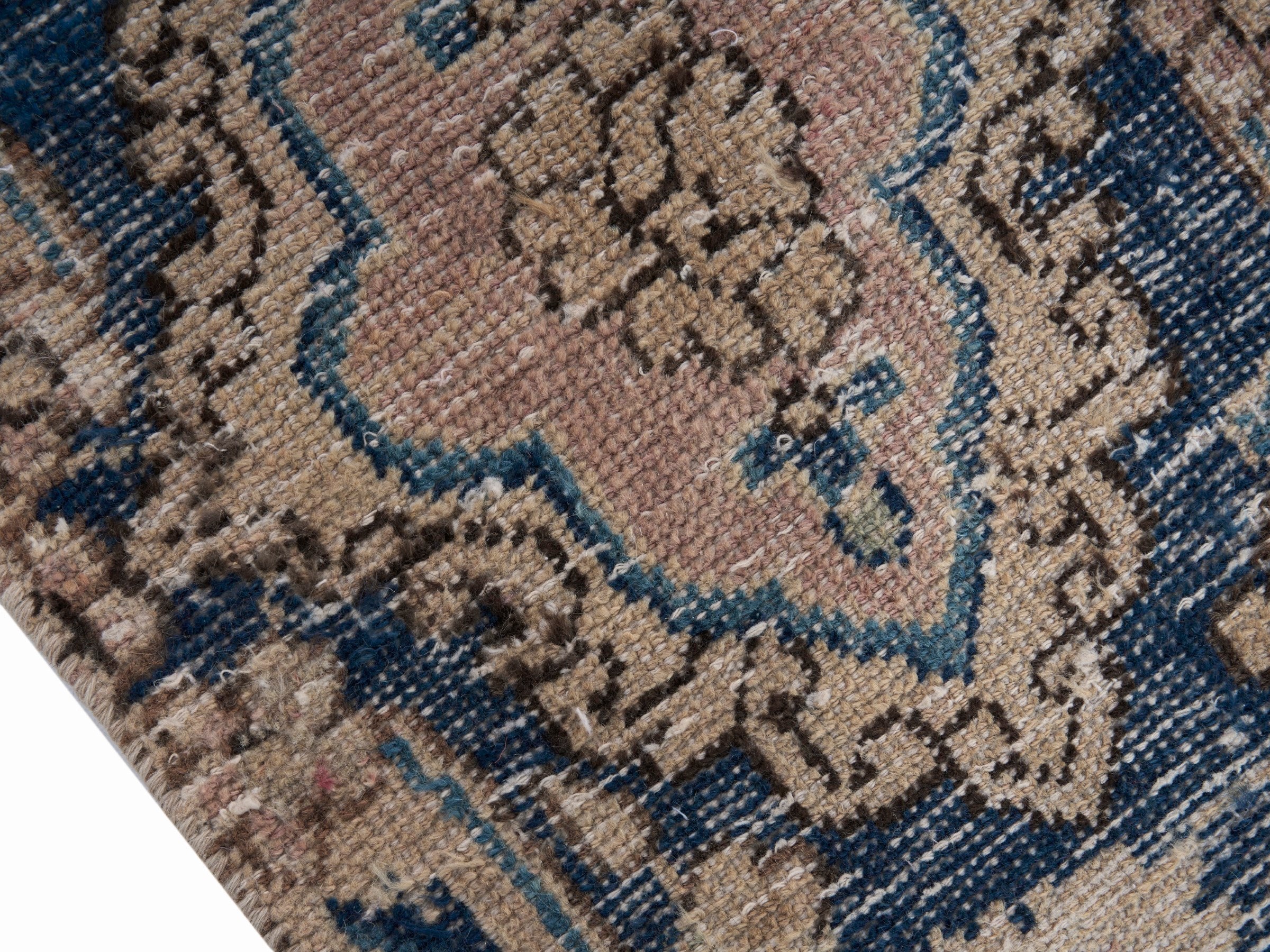 Persian Kerman oversized rug in terracotta and navy, view 6 of 15