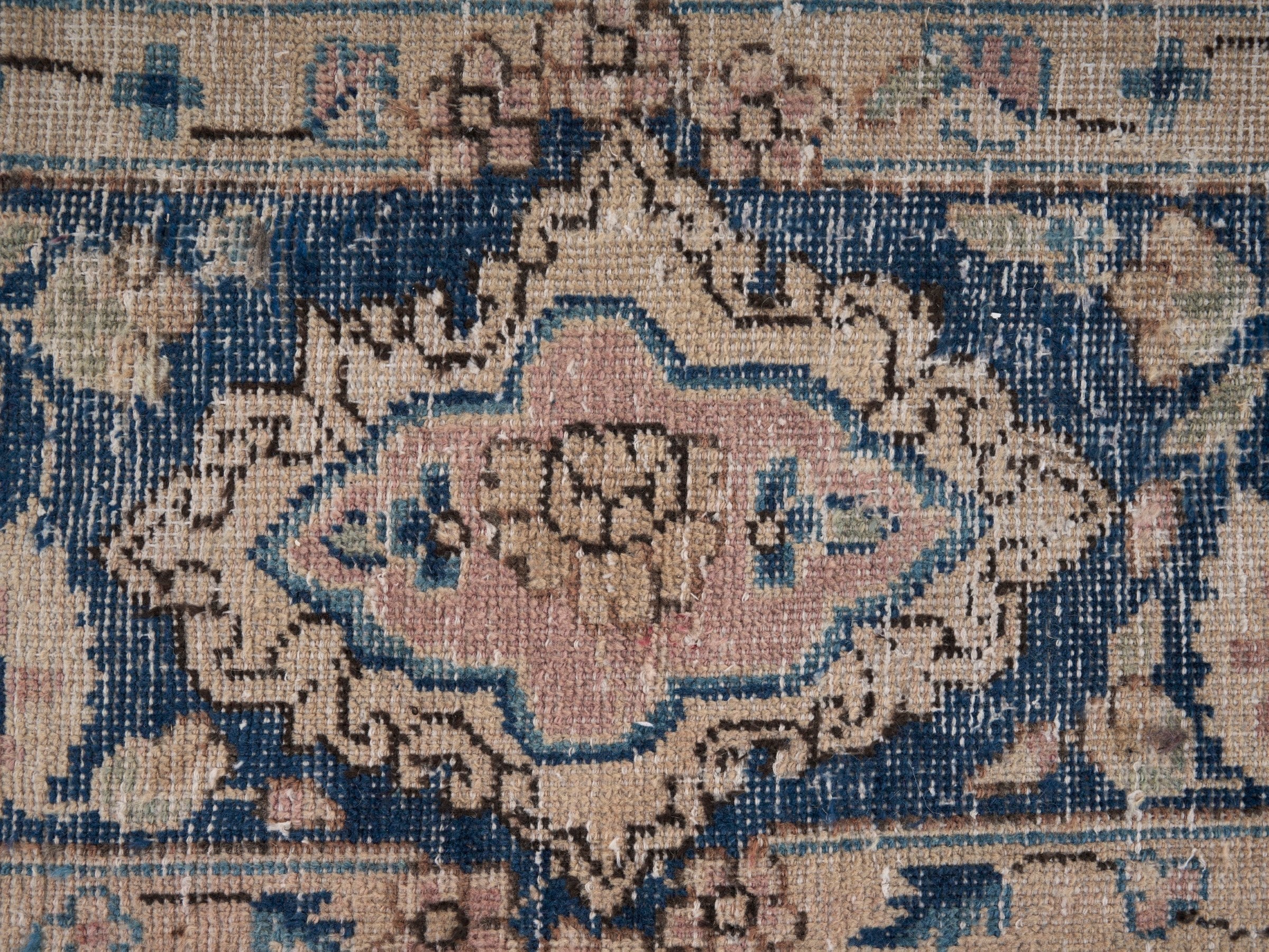 Persian Kerman oversized rug in terracotta and navy, view 7 of 15