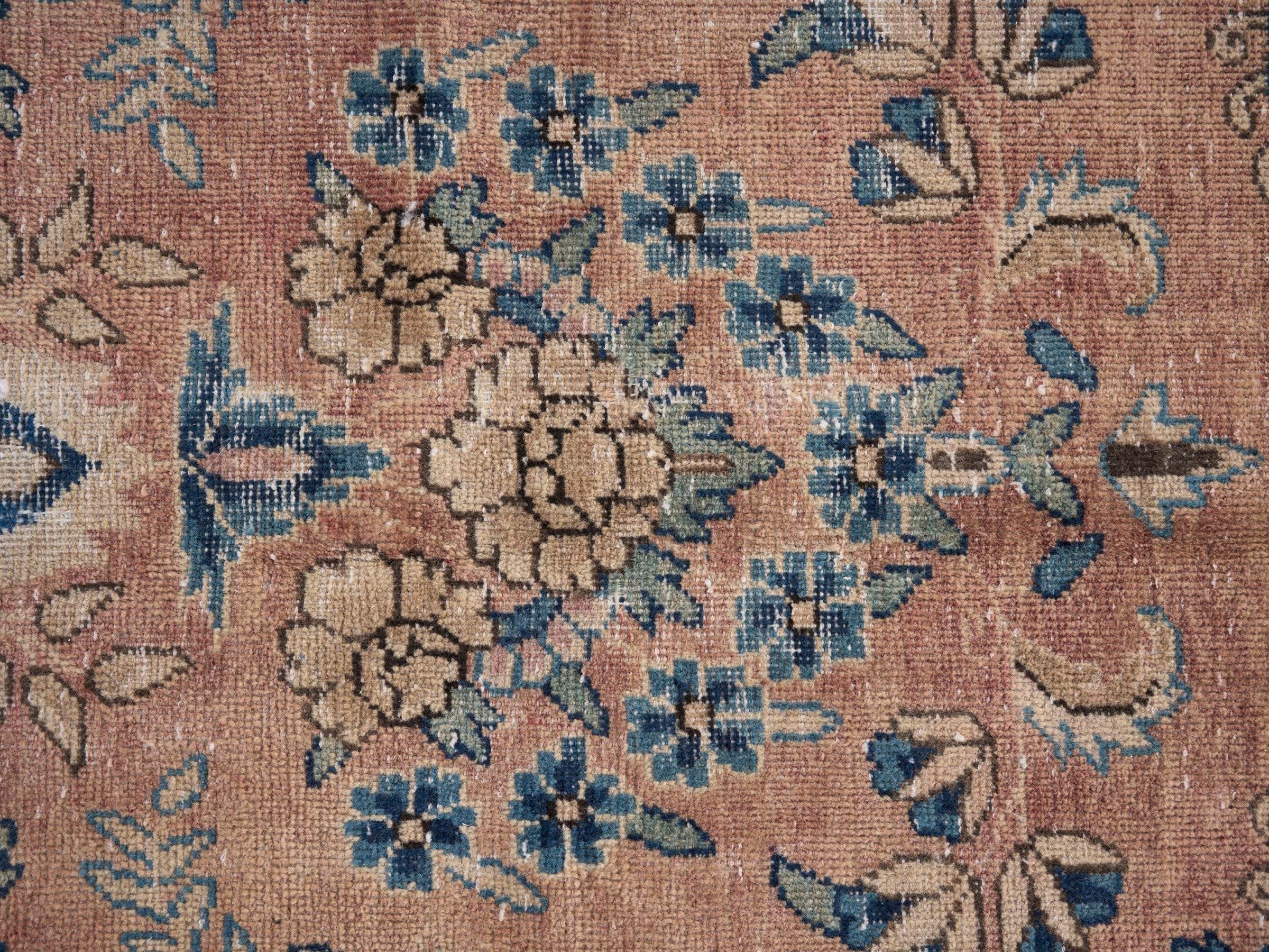 Persian Kerman oversized rug in terracotta and navy, view 9 of 15