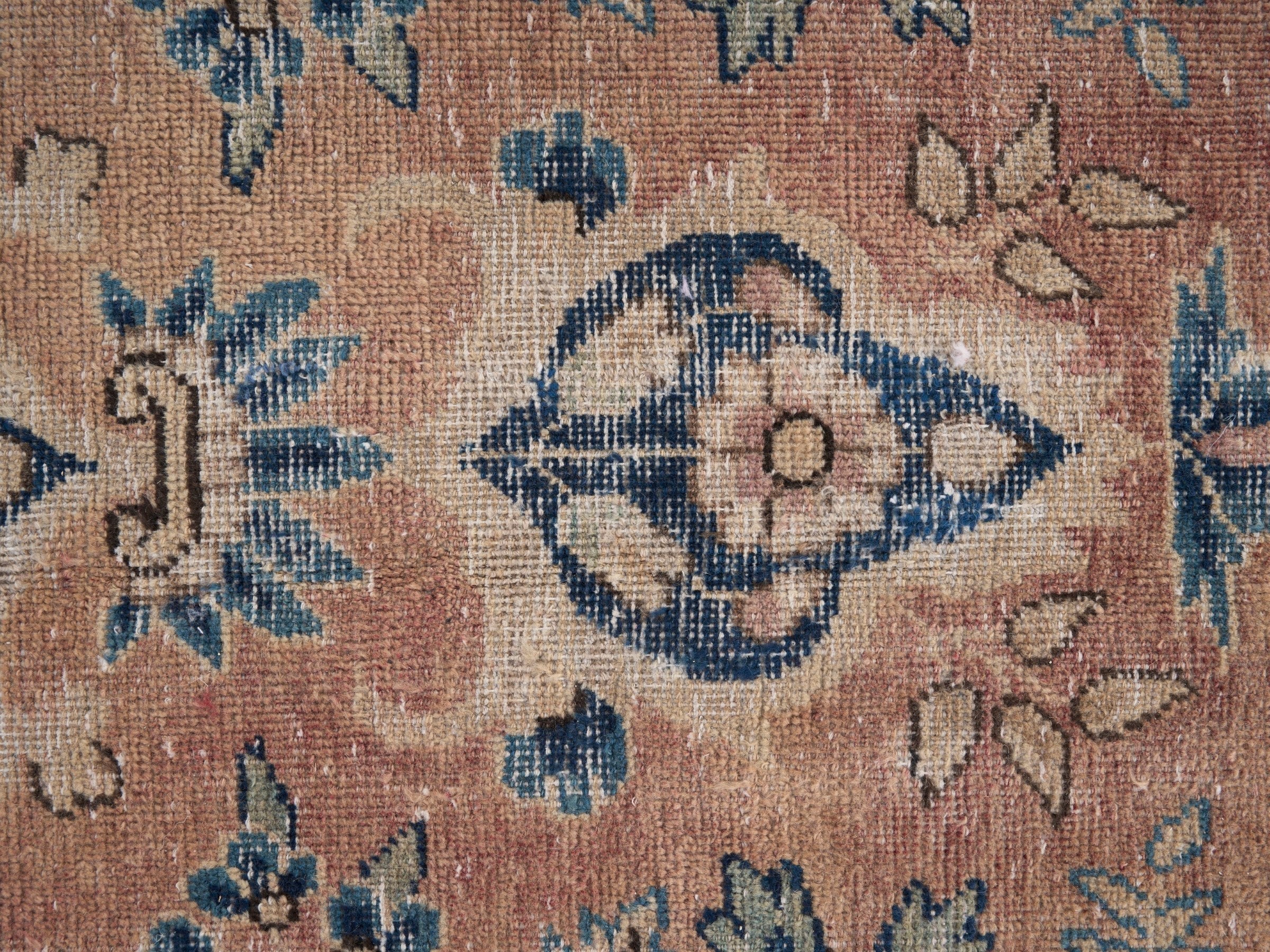 Persian Kerman oversized rug in terracotta and navy, view 10 of 15