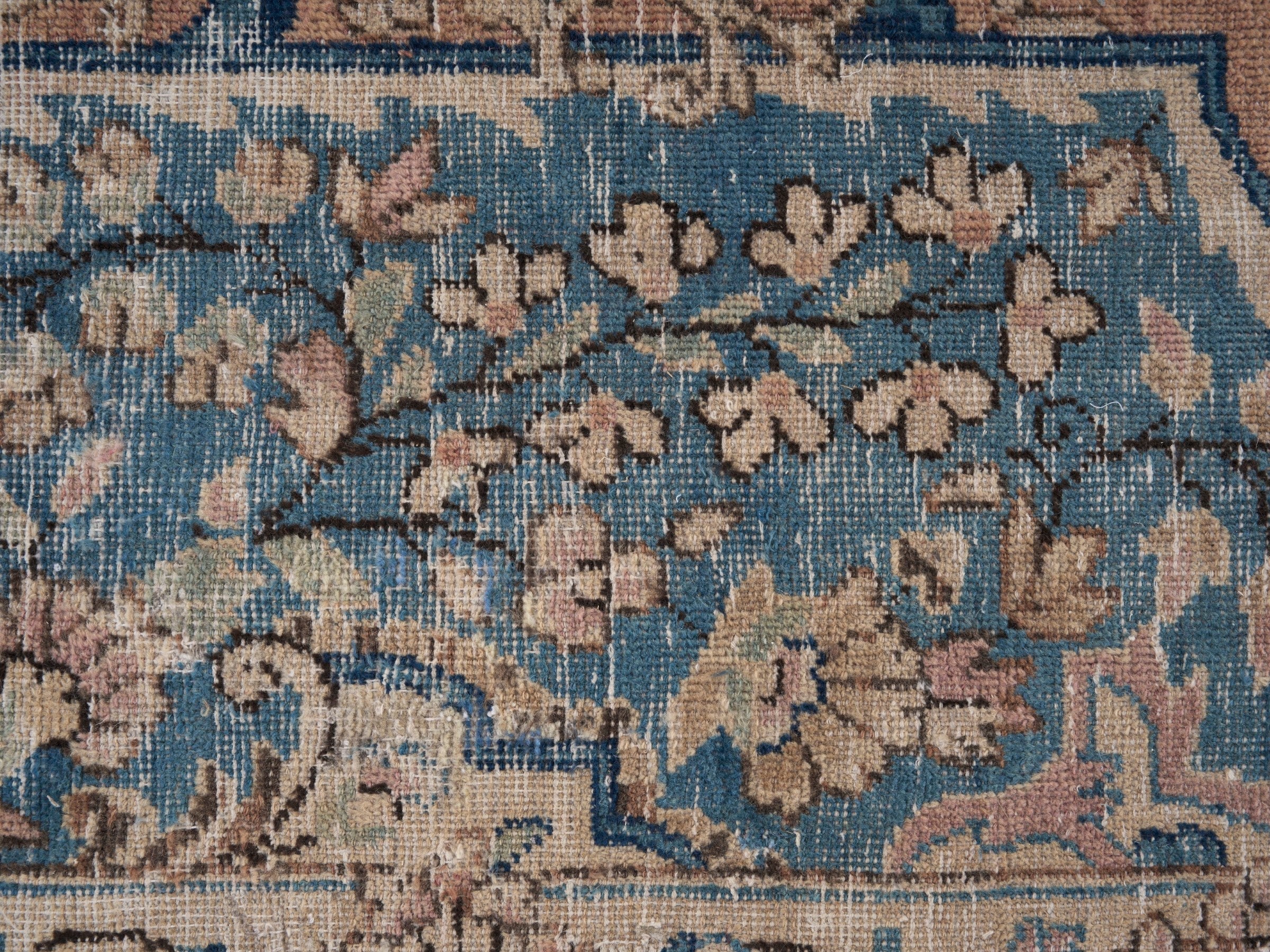 Persian Kerman oversized rug in terracotta and navy, view 11 of 15