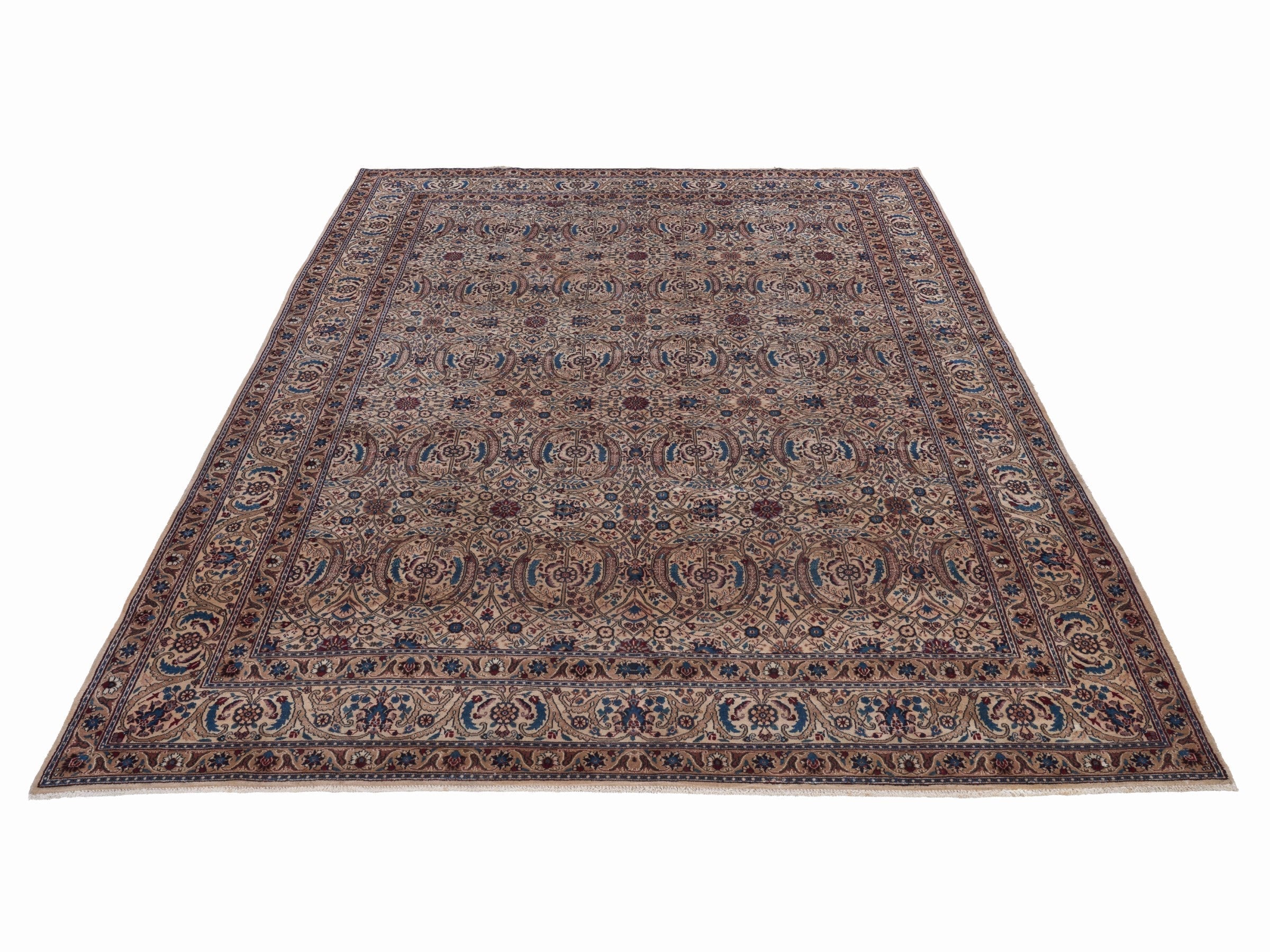 Persian Birjand oversized rug in taupe and rust, view 2 of 15