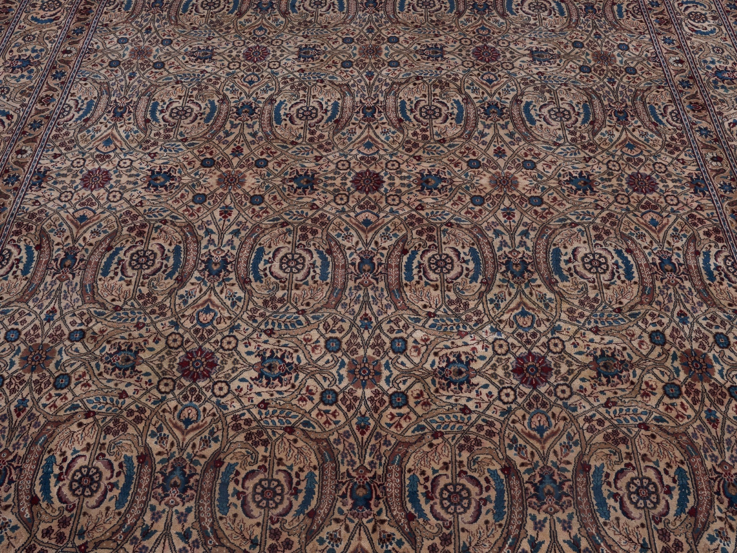 Persian Birjand oversized rug in taupe and rust, view 4 of 15