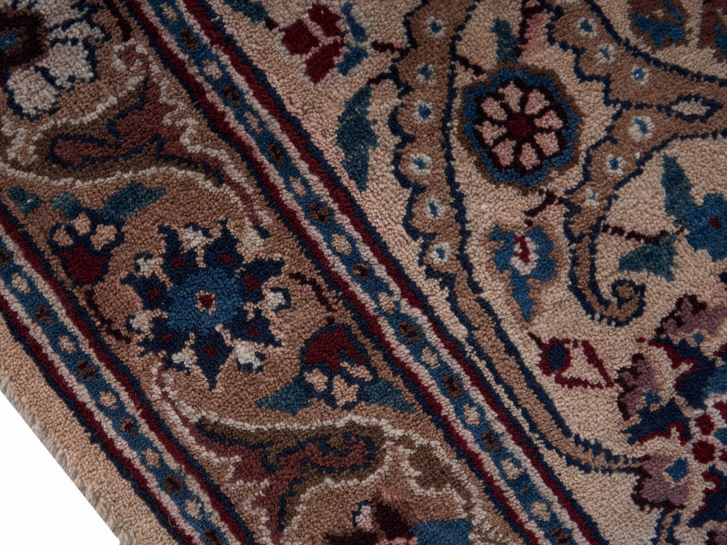 Persian Birjand oversized rug in taupe and rust, view 6 of 15