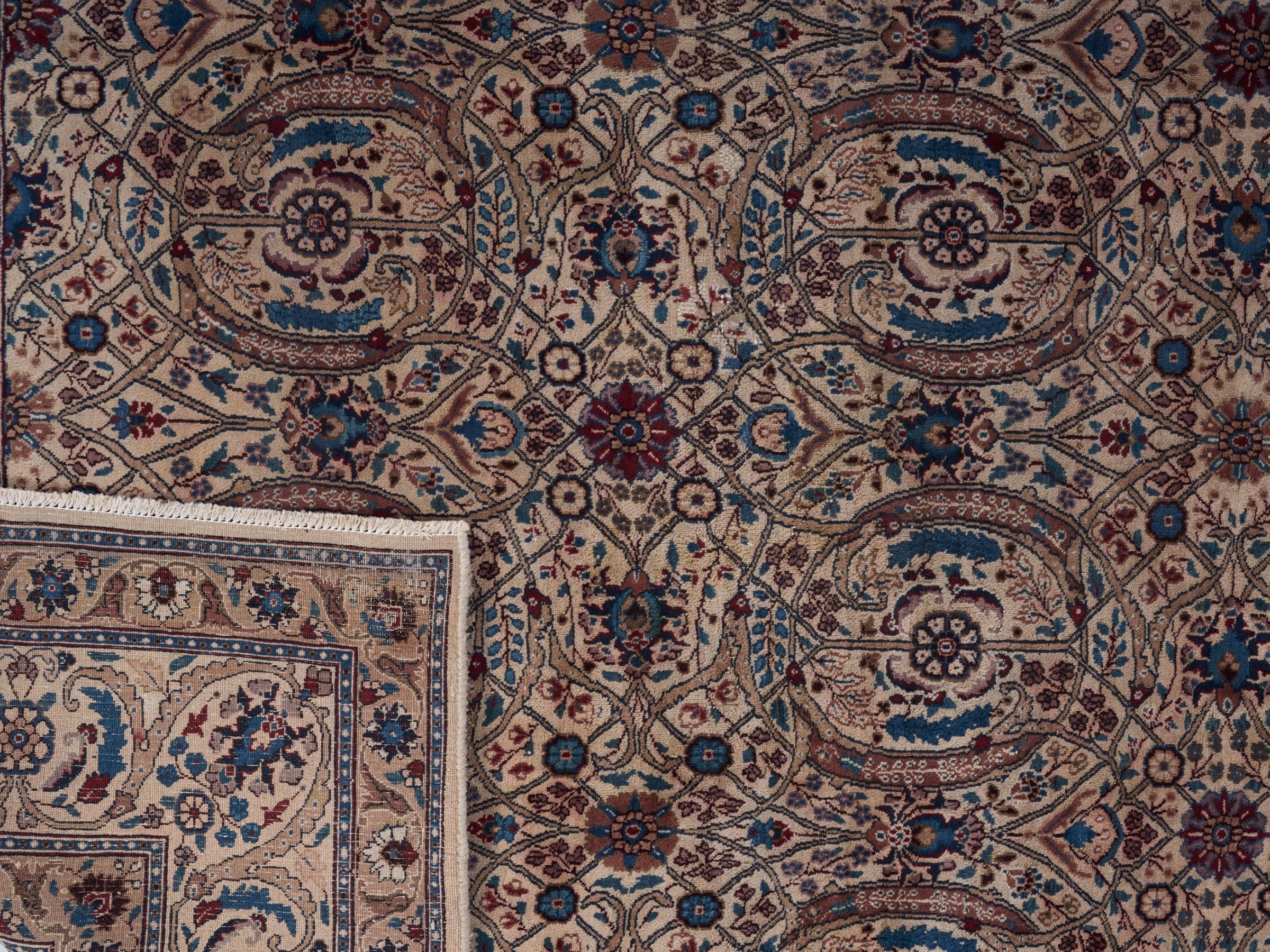 Persian Birjand oversized rug in taupe and rust, view 15 of 15
