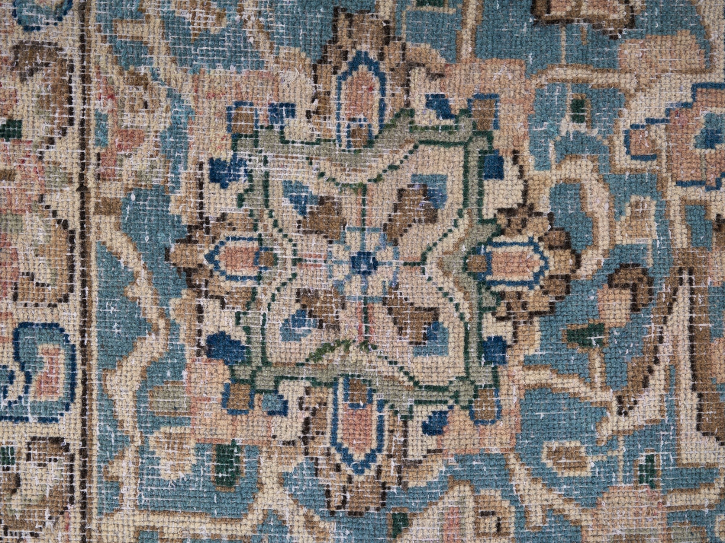 Persian Kerman oversized rug in terracotta and navy, view 8 of 15