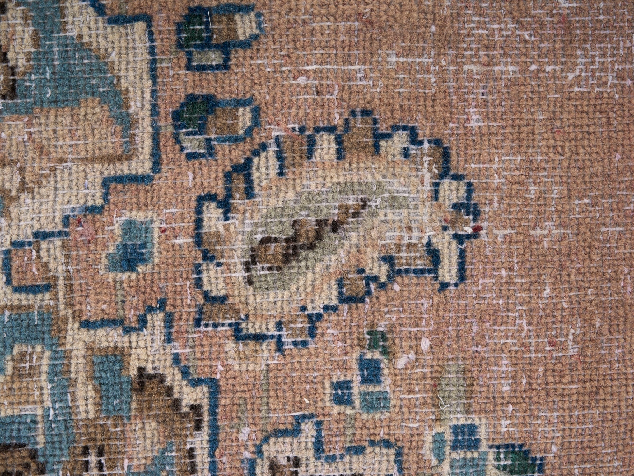 Persian Kerman oversized rug in terracotta and navy, view 9 of 15