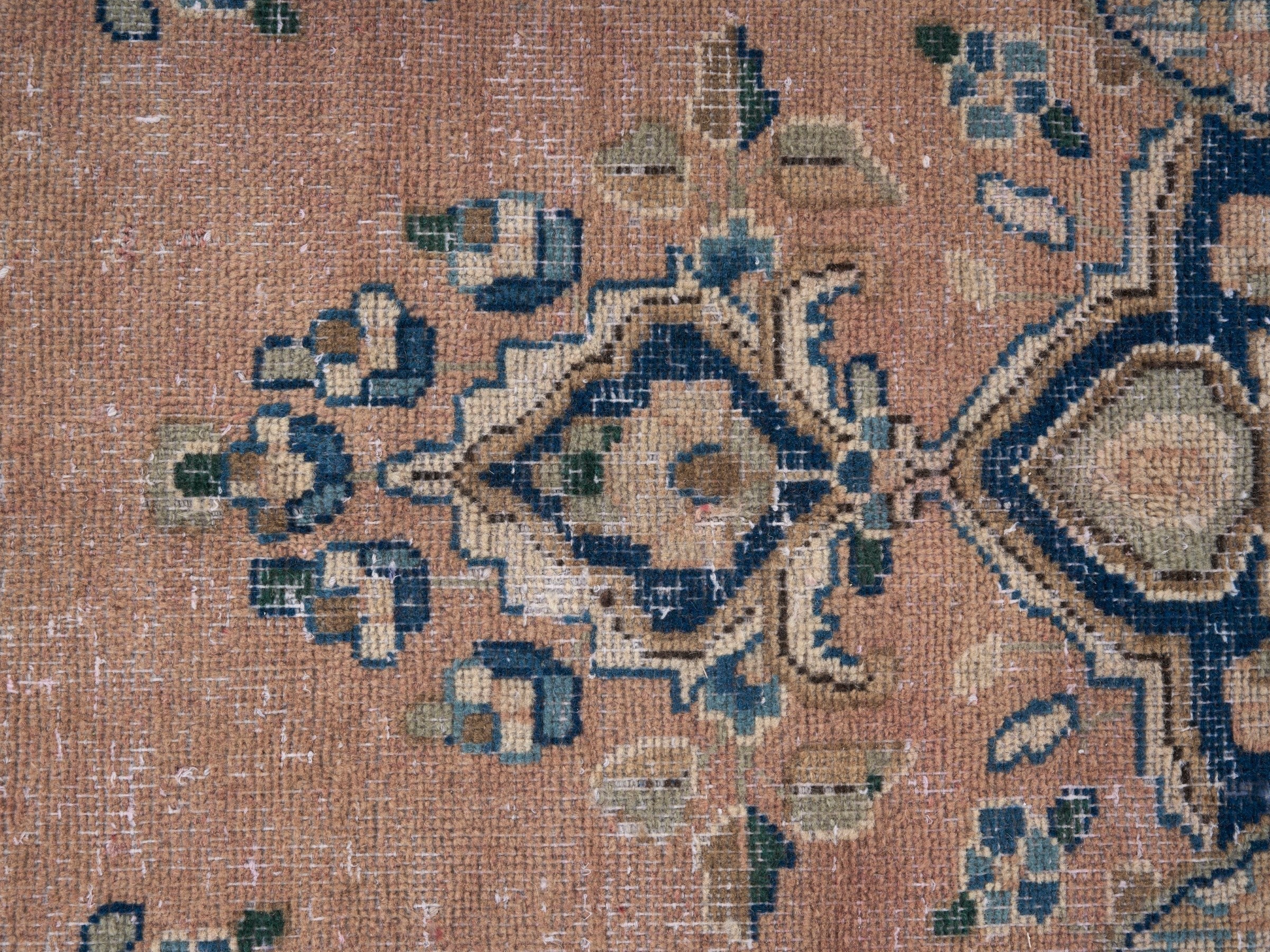 Persian Kerman oversized rug in terracotta and navy, view 10 of 15