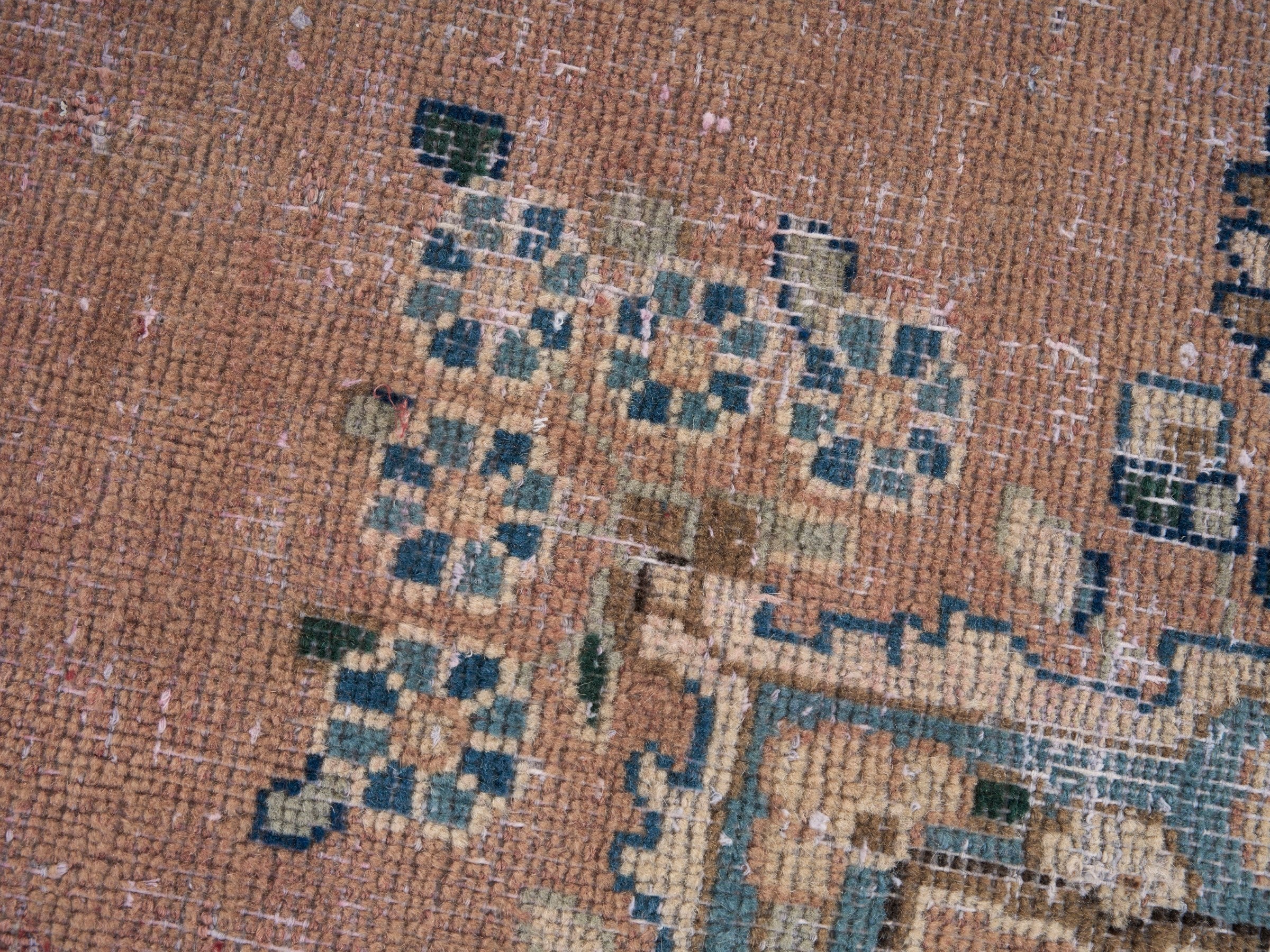 Persian Kerman oversized rug in terracotta and navy, view 11 of 15