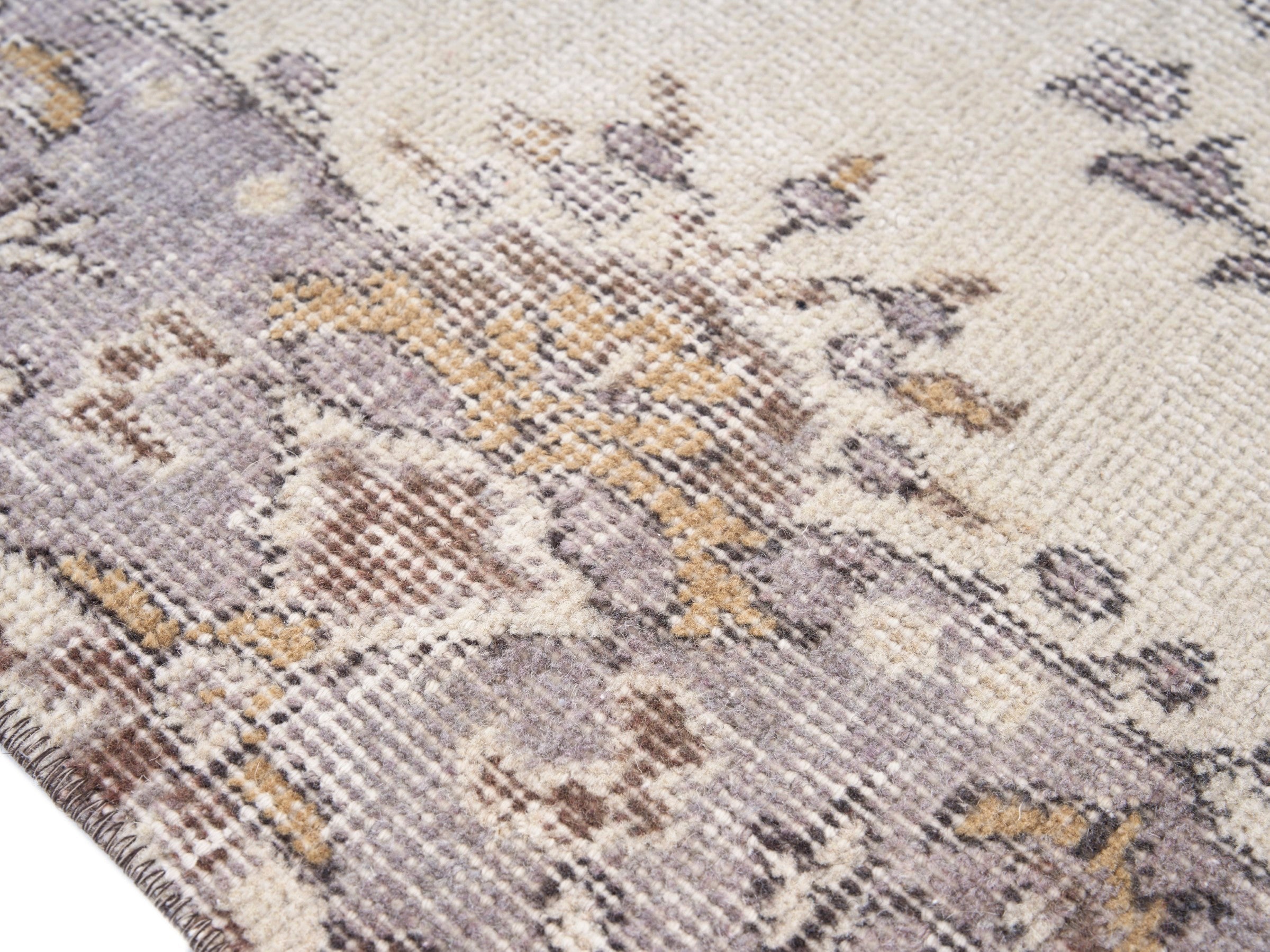 Turkish Isparta area rug in cream and greige, view 6 of 10