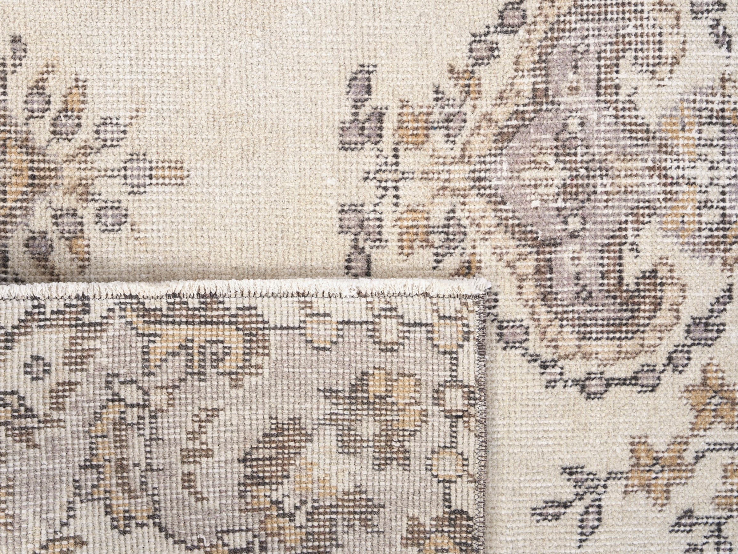Turkish Isparta area rug in cream and greige, view 10 of 10