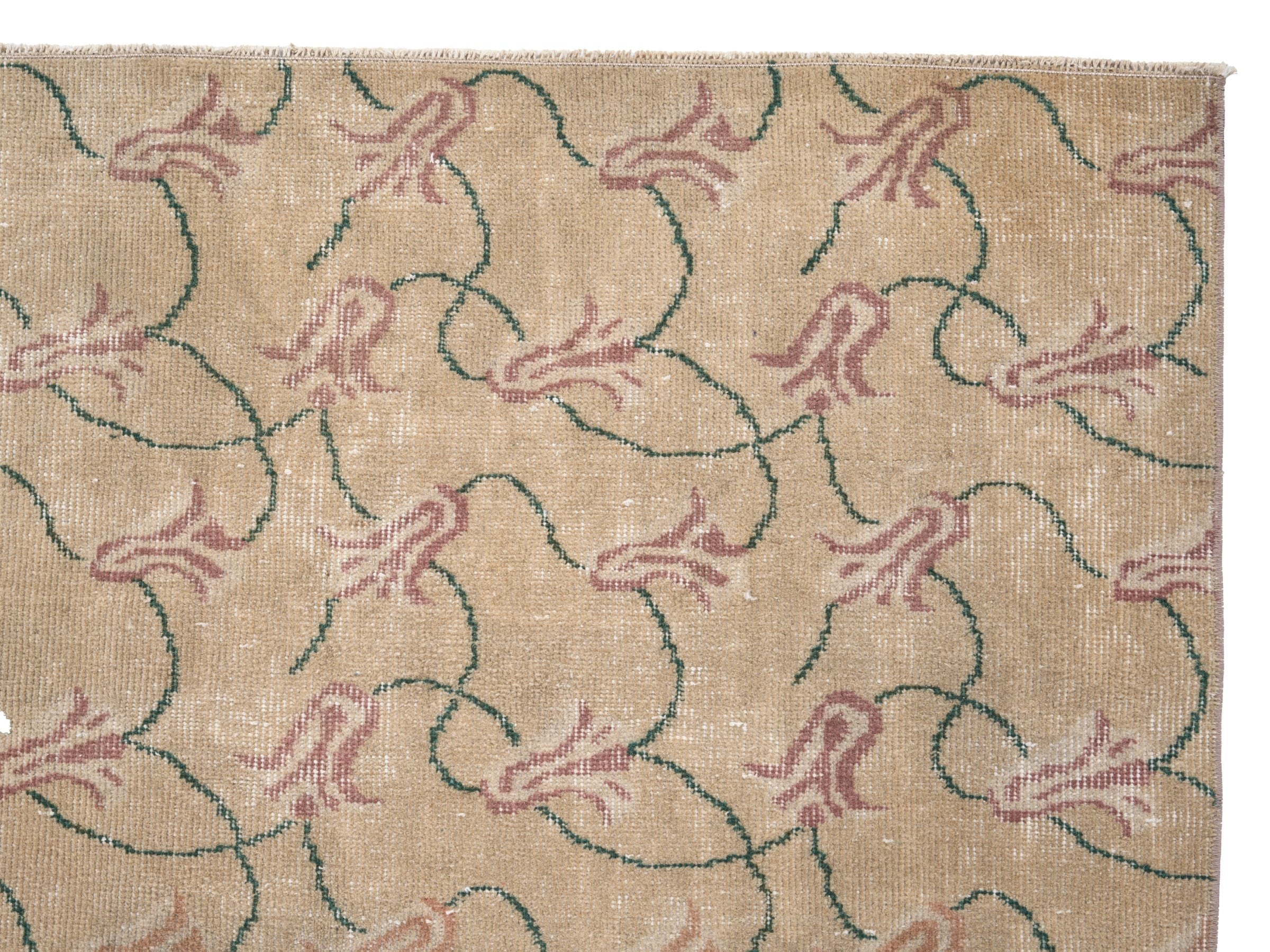 Turkish Isparta accent rug in beige and sage, view 8 of 10