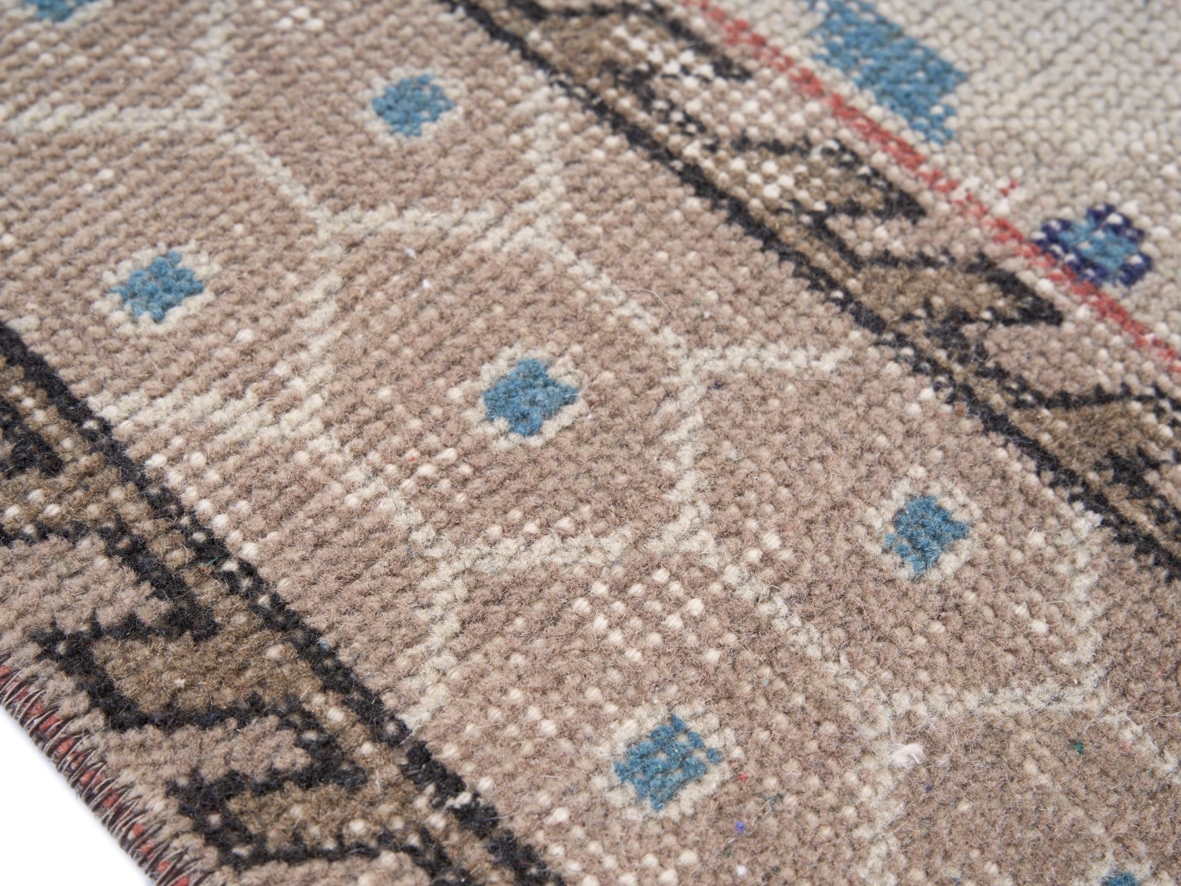 Turkish Isparta area rug in deep indigo and cream, view 6 of 10