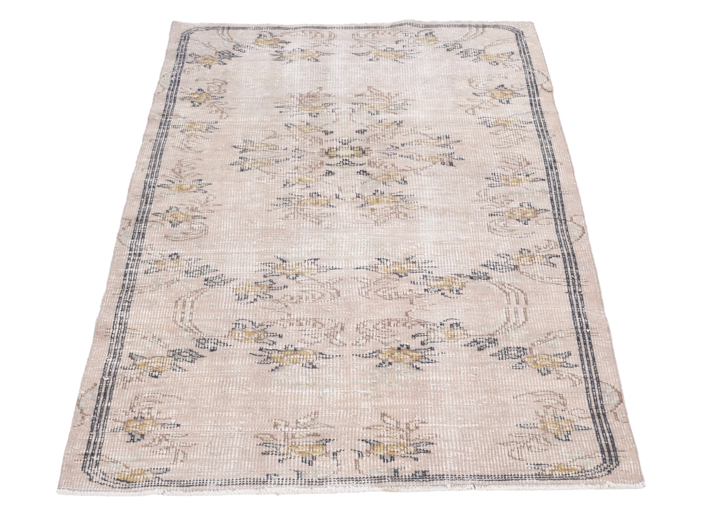 Turkish Isparta area rug in cream and straw, view 2 of 10