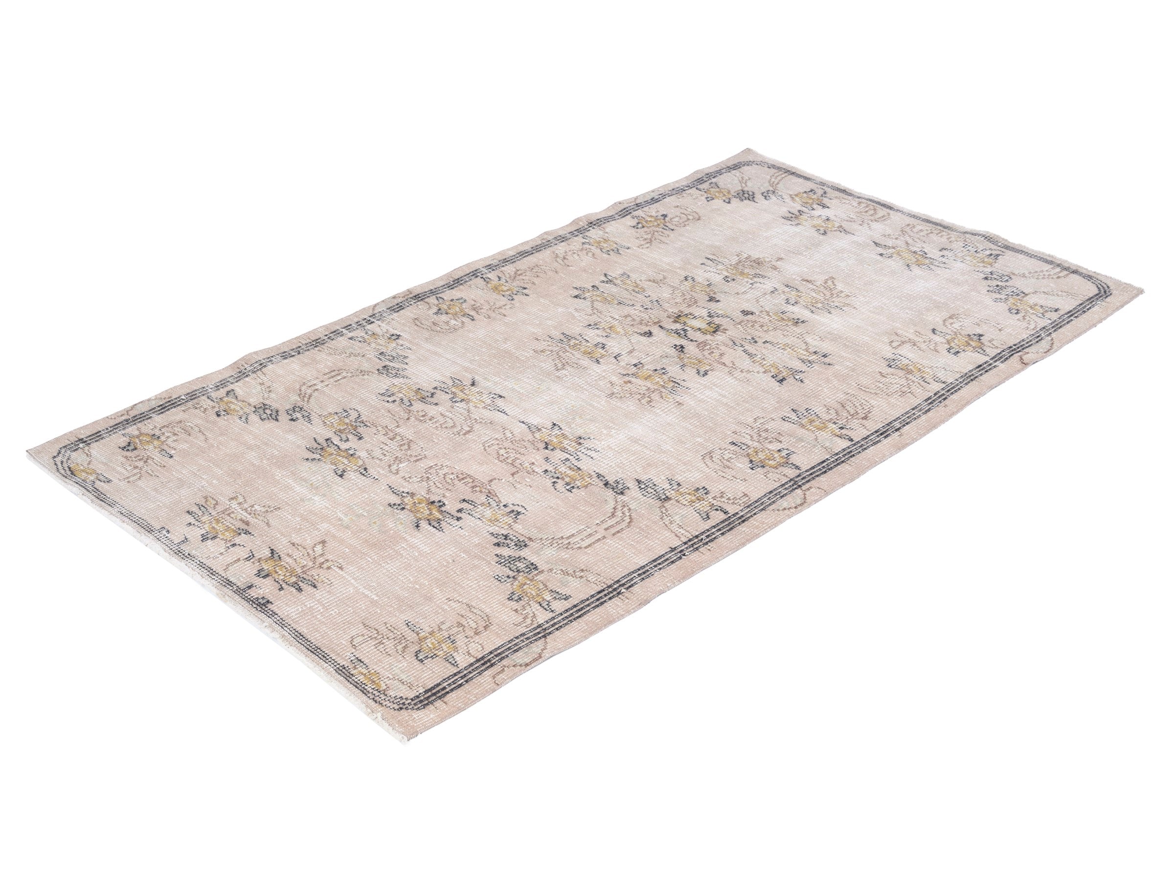 Turkish Isparta area rug in cream and straw, view 3 of 10