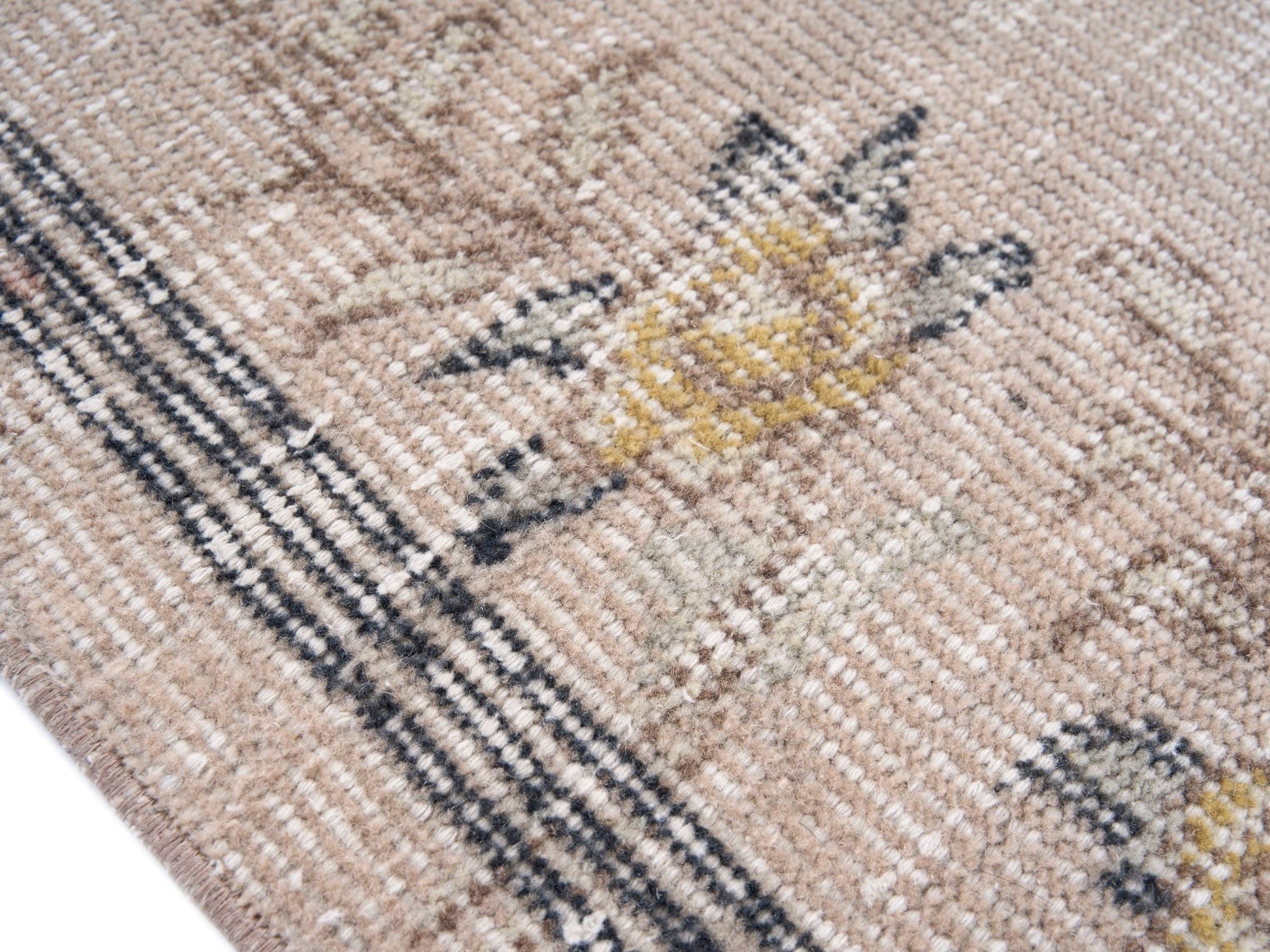 Turkish Isparta area rug in cream and straw, view 6 of 10