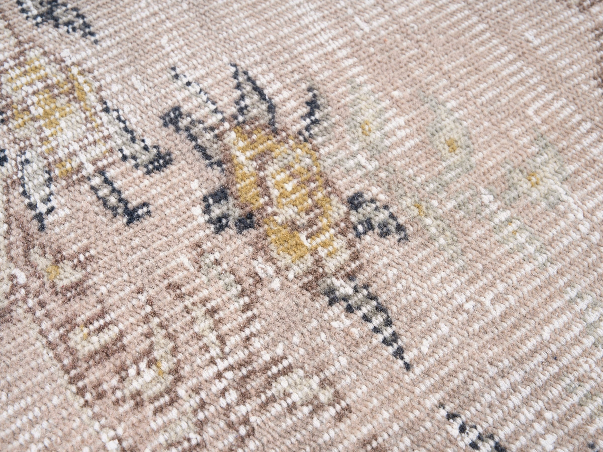 Turkish Isparta area rug in cream and straw, view 7 of 10