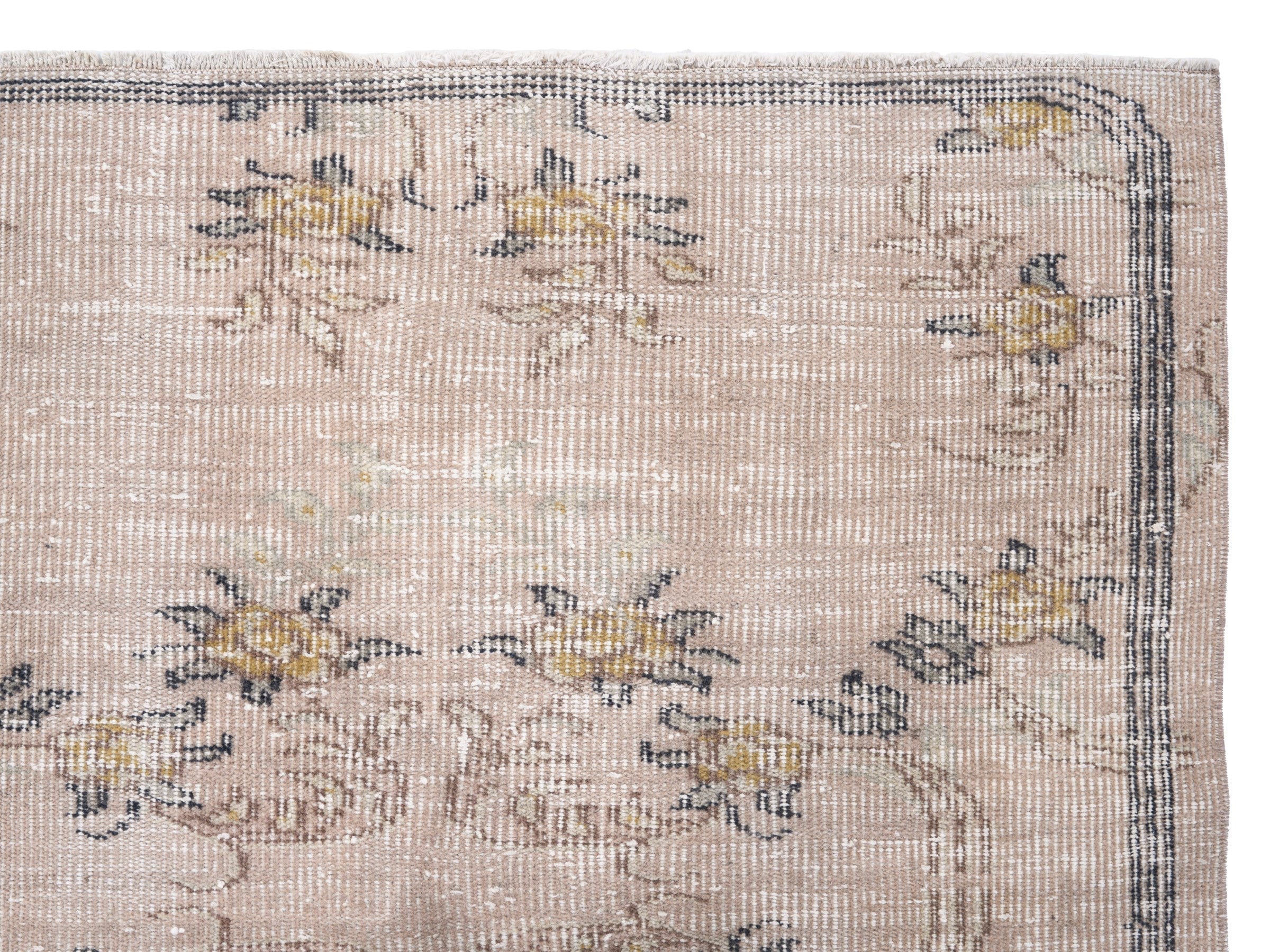 Turkish Isparta area rug in cream and straw, view 8 of 10