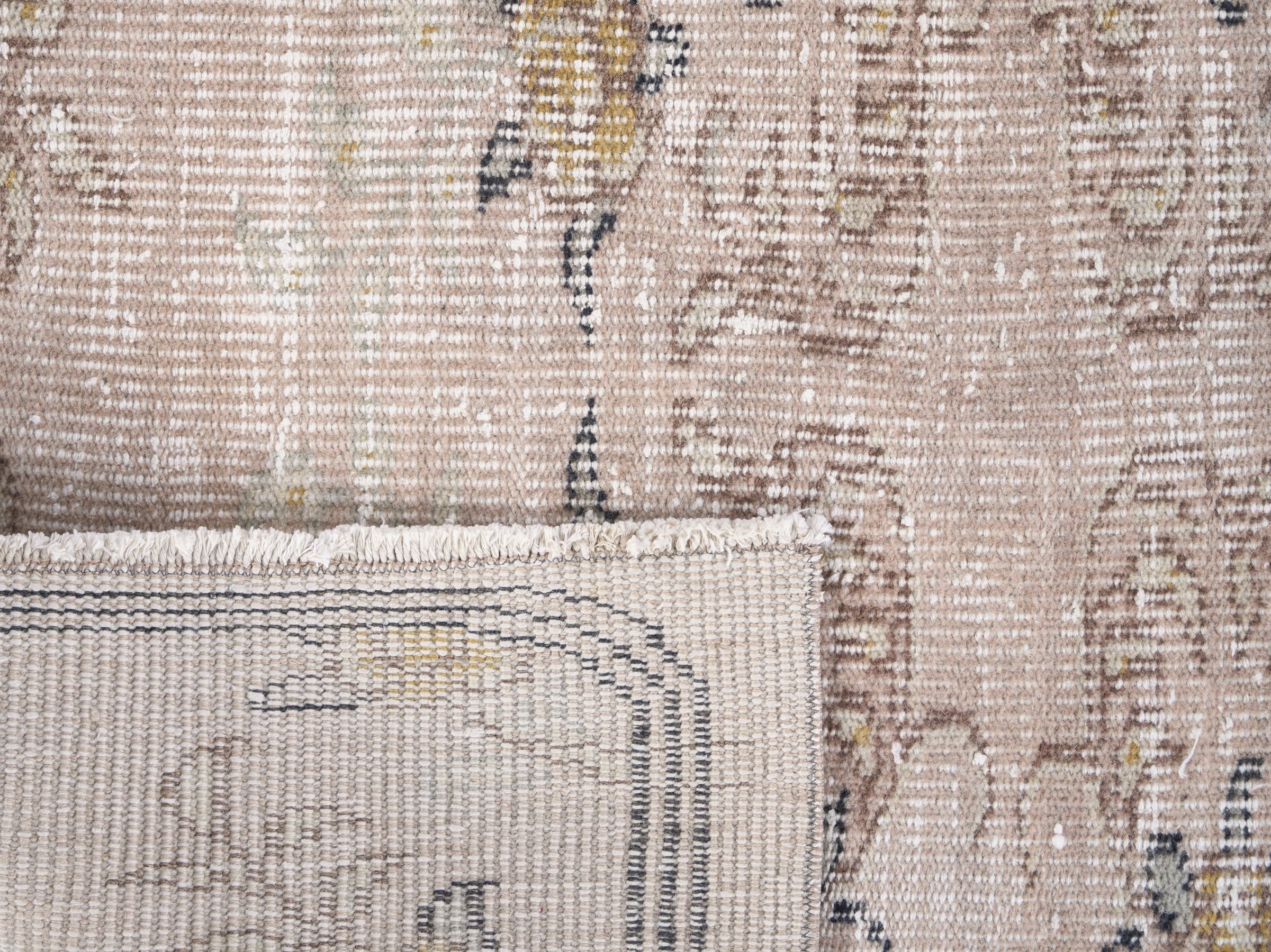 Turkish Isparta area rug in cream and straw, view 10 of 10