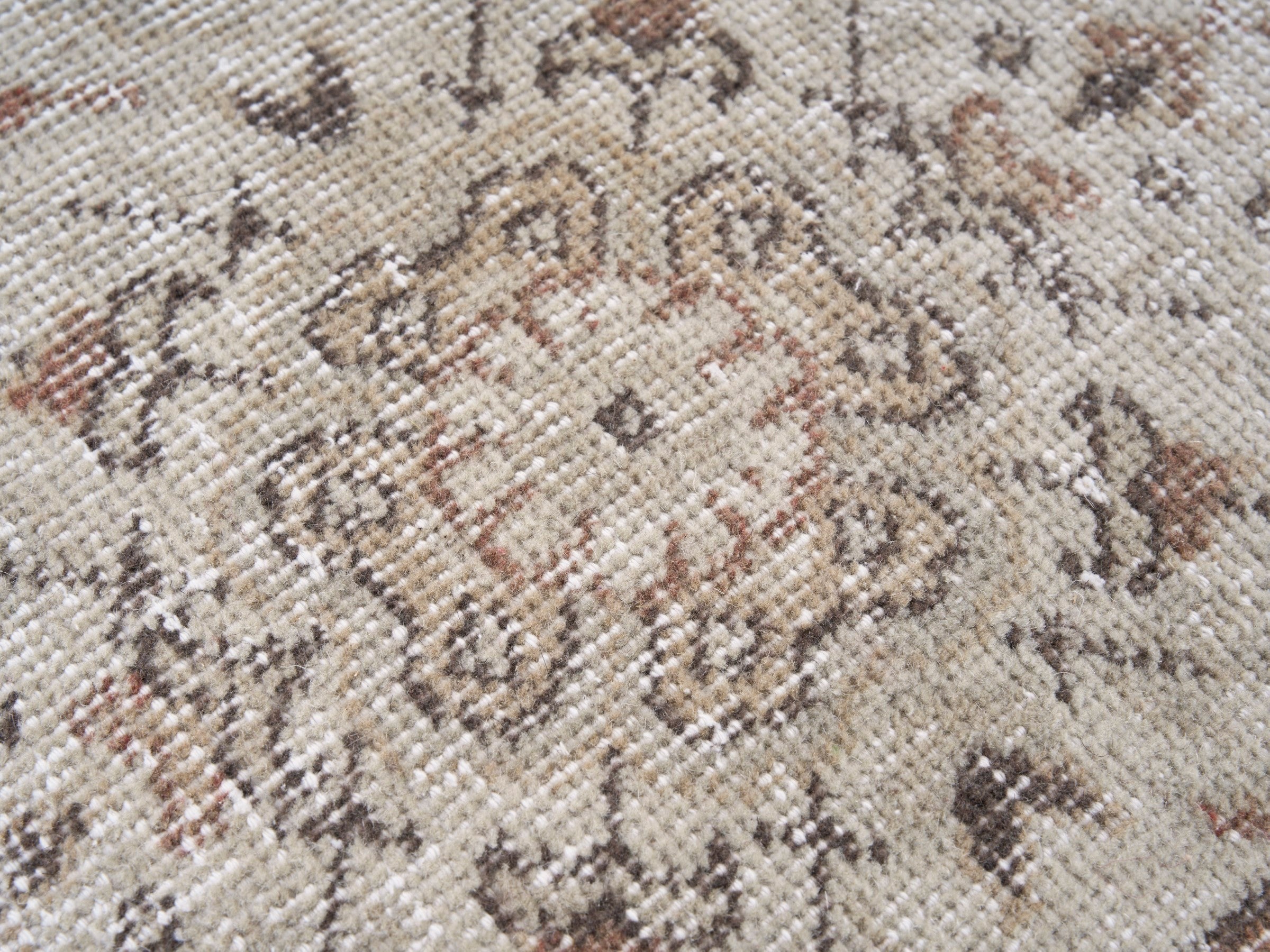 Turkish Isparta area rug in cream and greige, view 7 of 10
