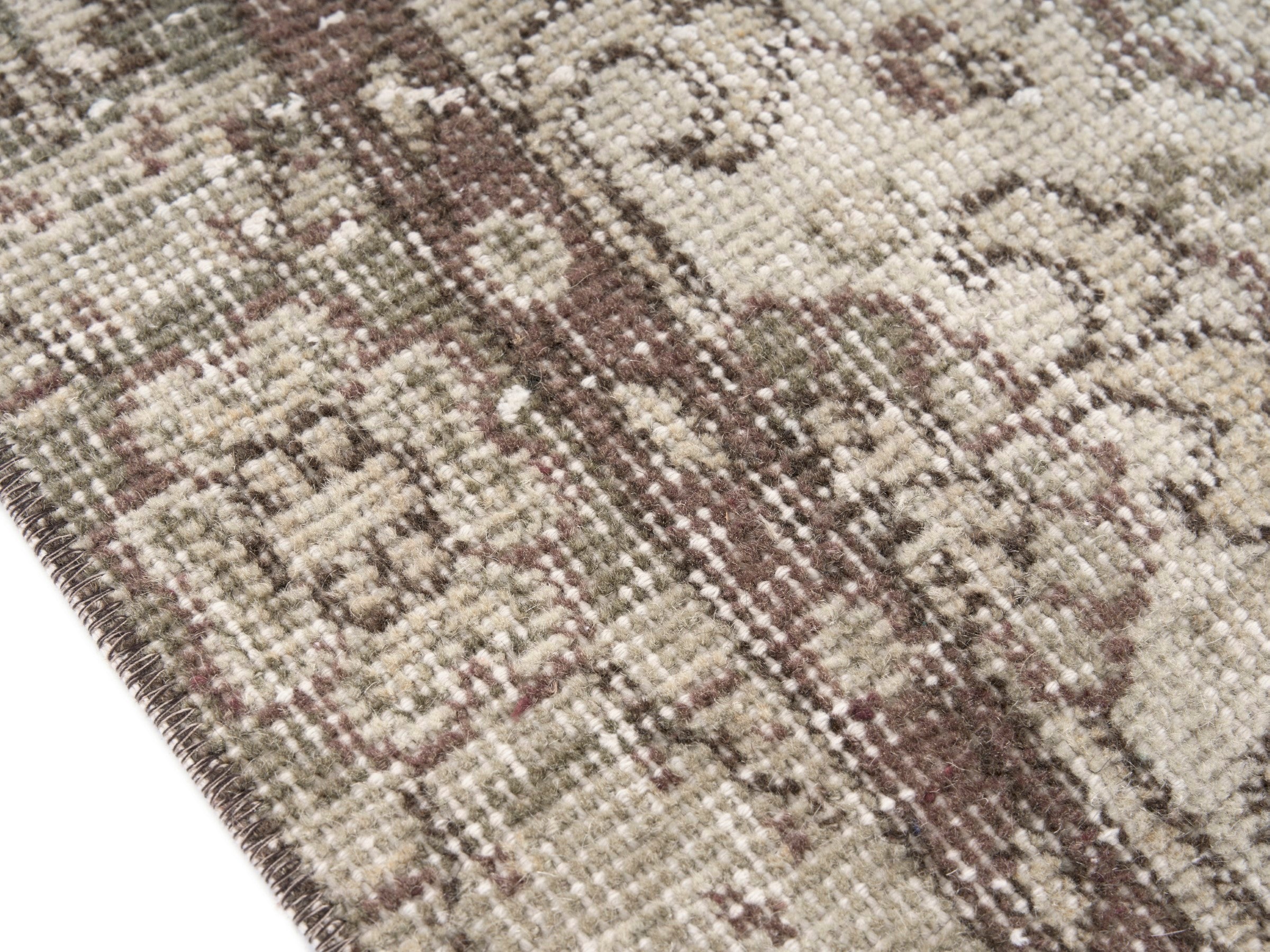 Turkish Isparta accent rug in ivory and greige, view 6 of 10