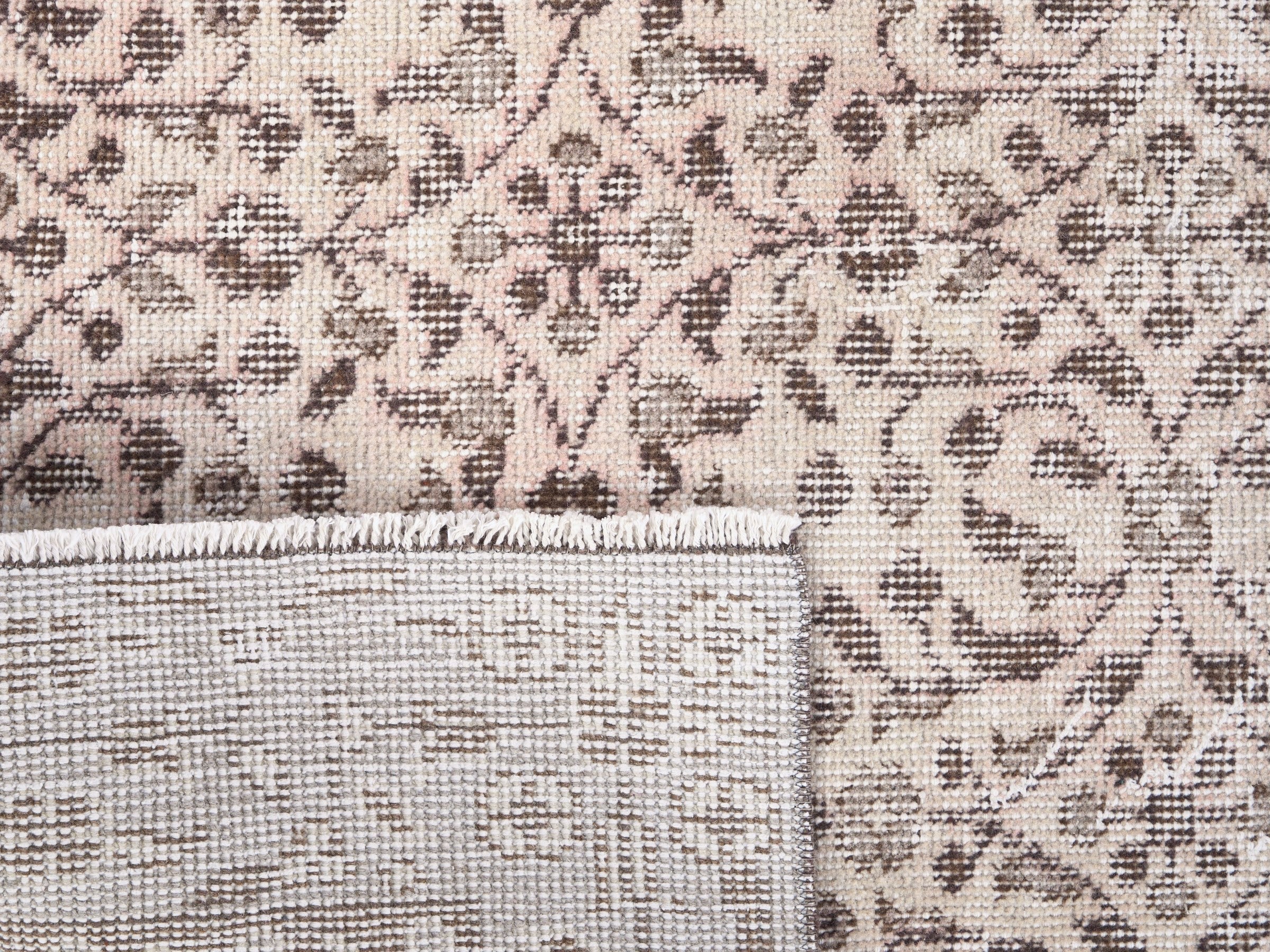 Turkish Isparta area rug in cream and taupe, view 10 of 10