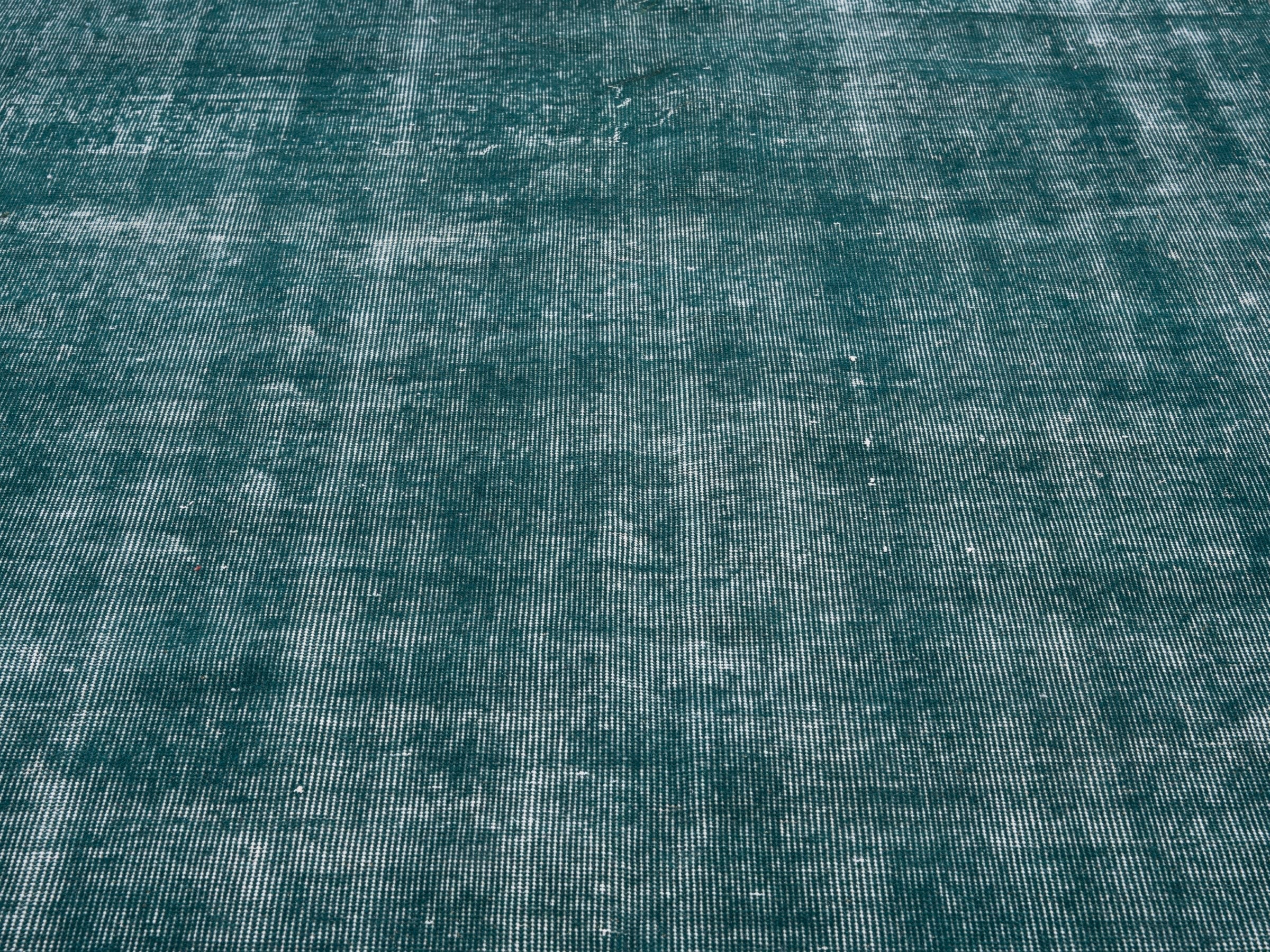 Turkish Isparta area rug in teal and sage, view 4 of 10