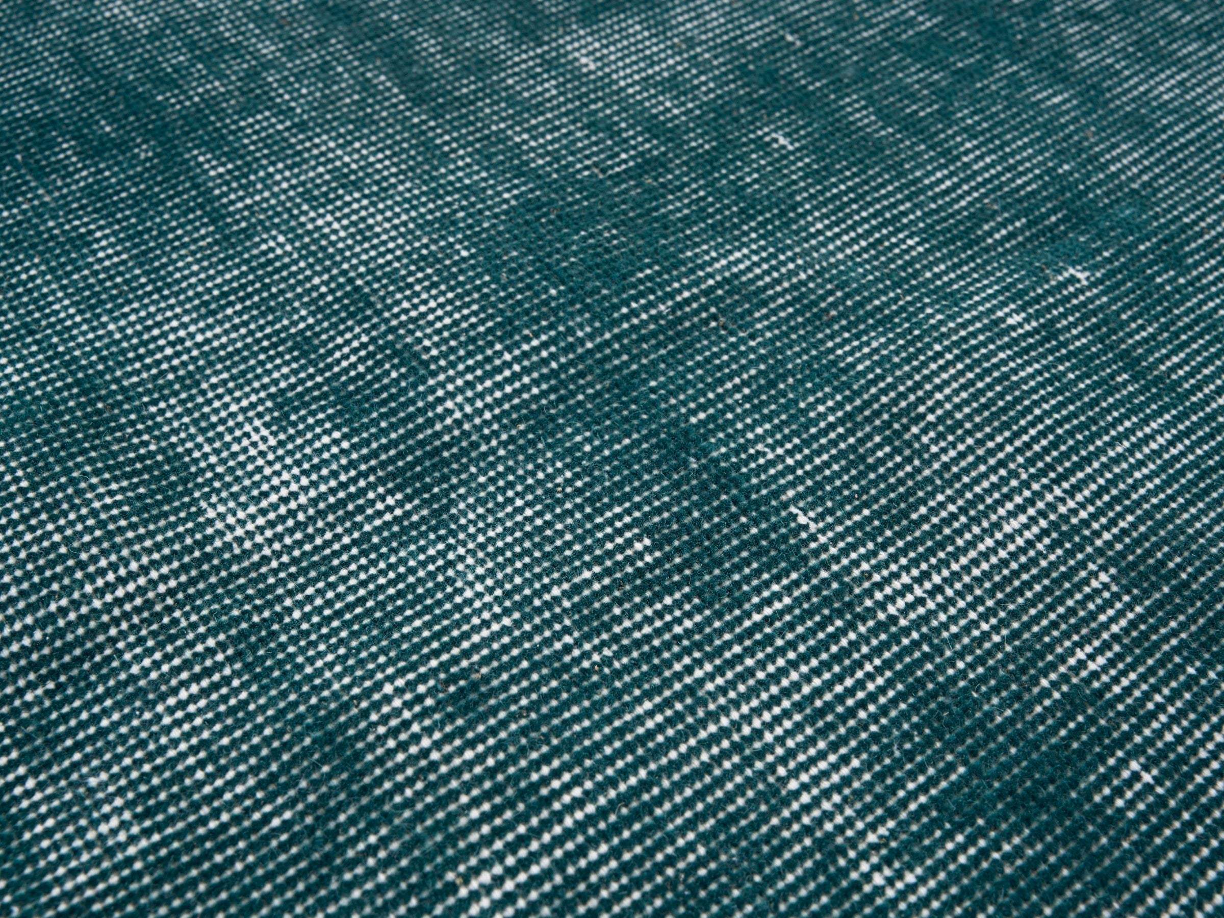 Turkish Isparta area rug in teal and sage, view 7 of 10