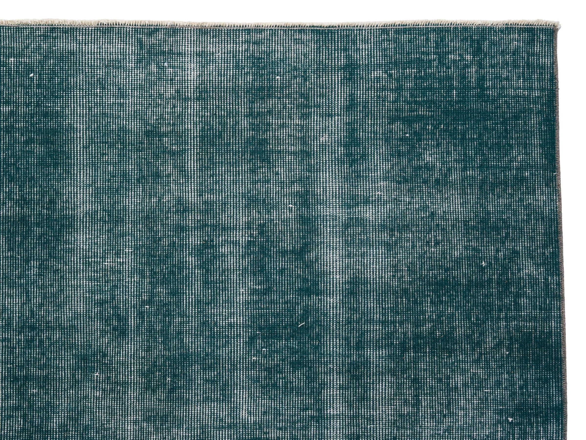 Turkish Isparta area rug in teal and sage, view 8 of 10