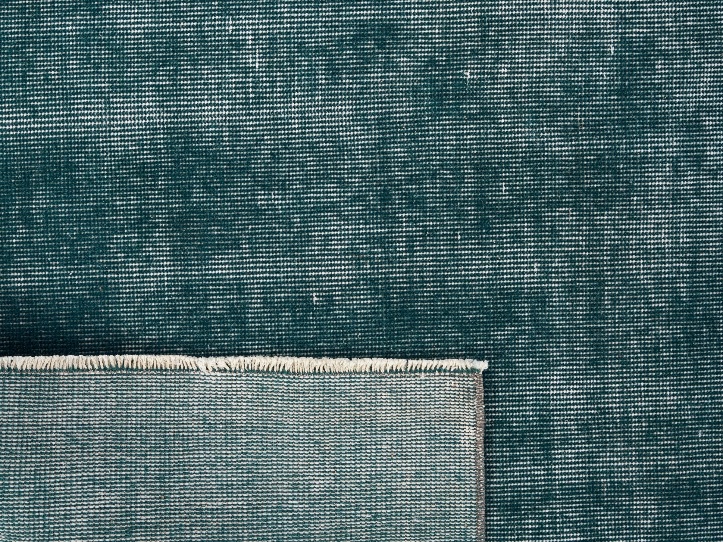 Turkish Isparta area rug in teal and sage, view 10 of 10