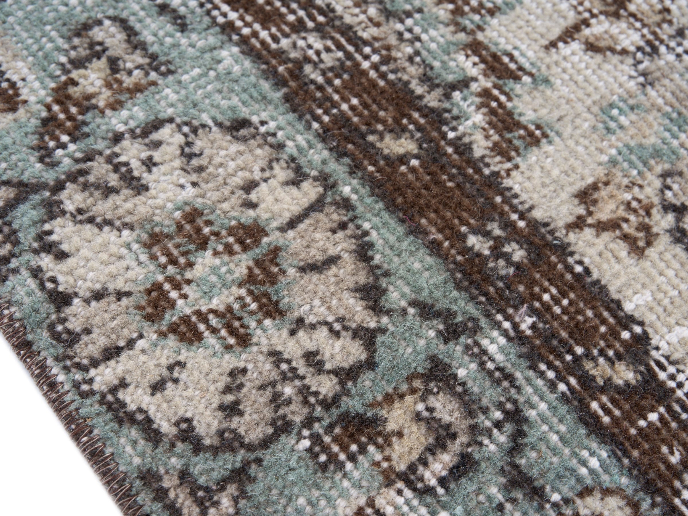 Turkish Isparta area rug in cream and greige, view 6 of 10