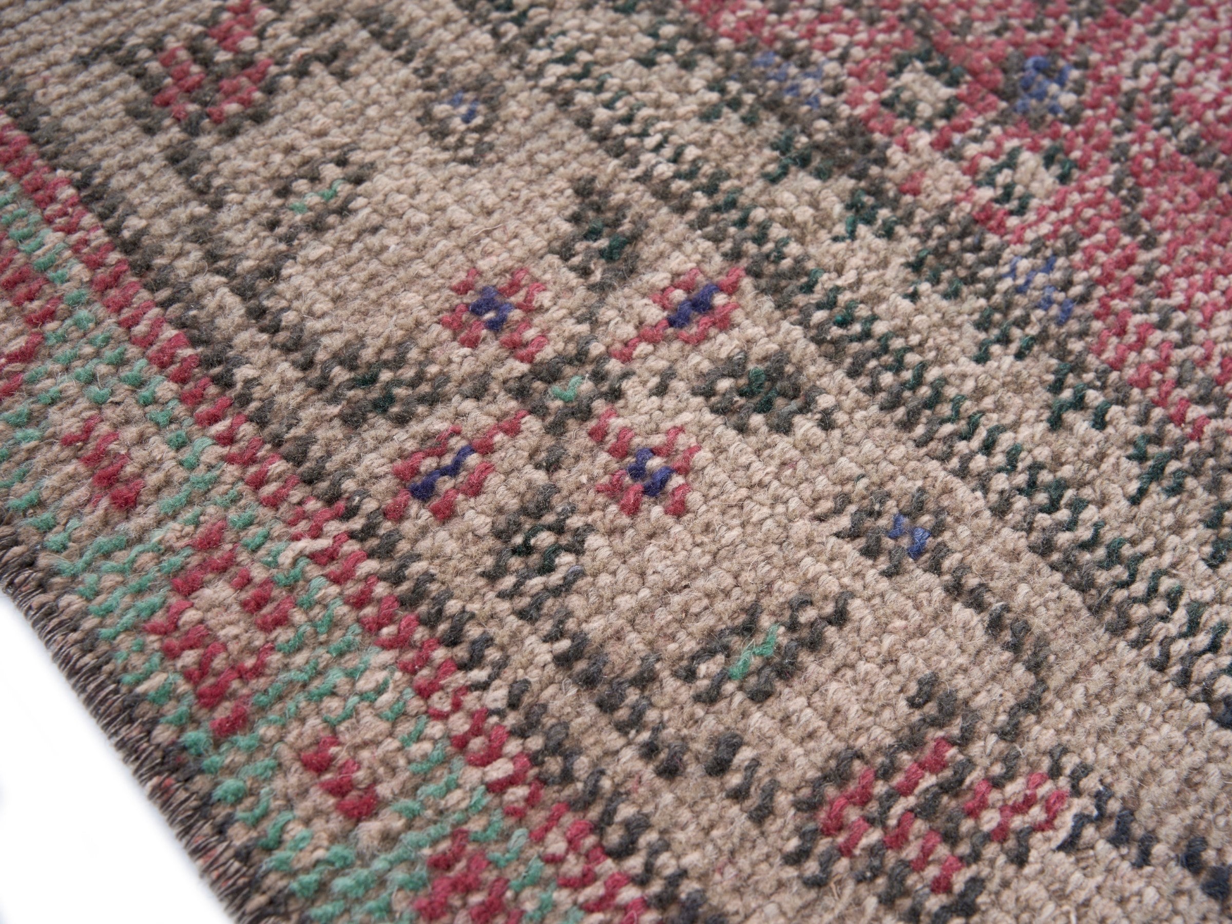 Turkish Isparta area rug in dusty rose and cream, view 6 of 10