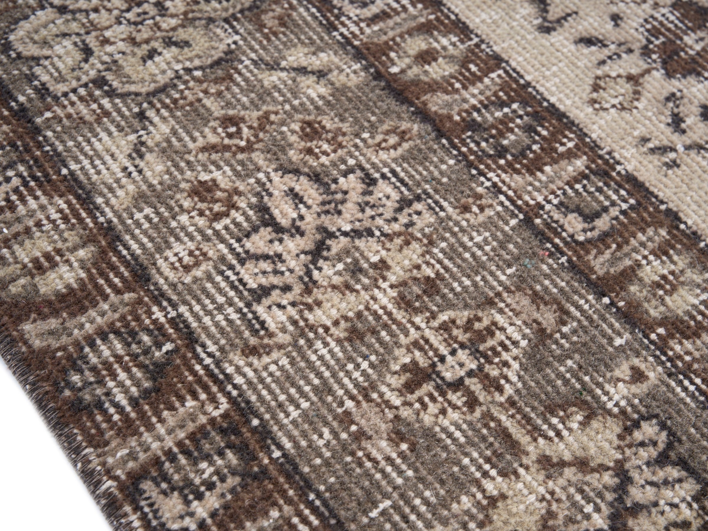 Turkish Isparta area rug in cream and greige, view 6 of 10