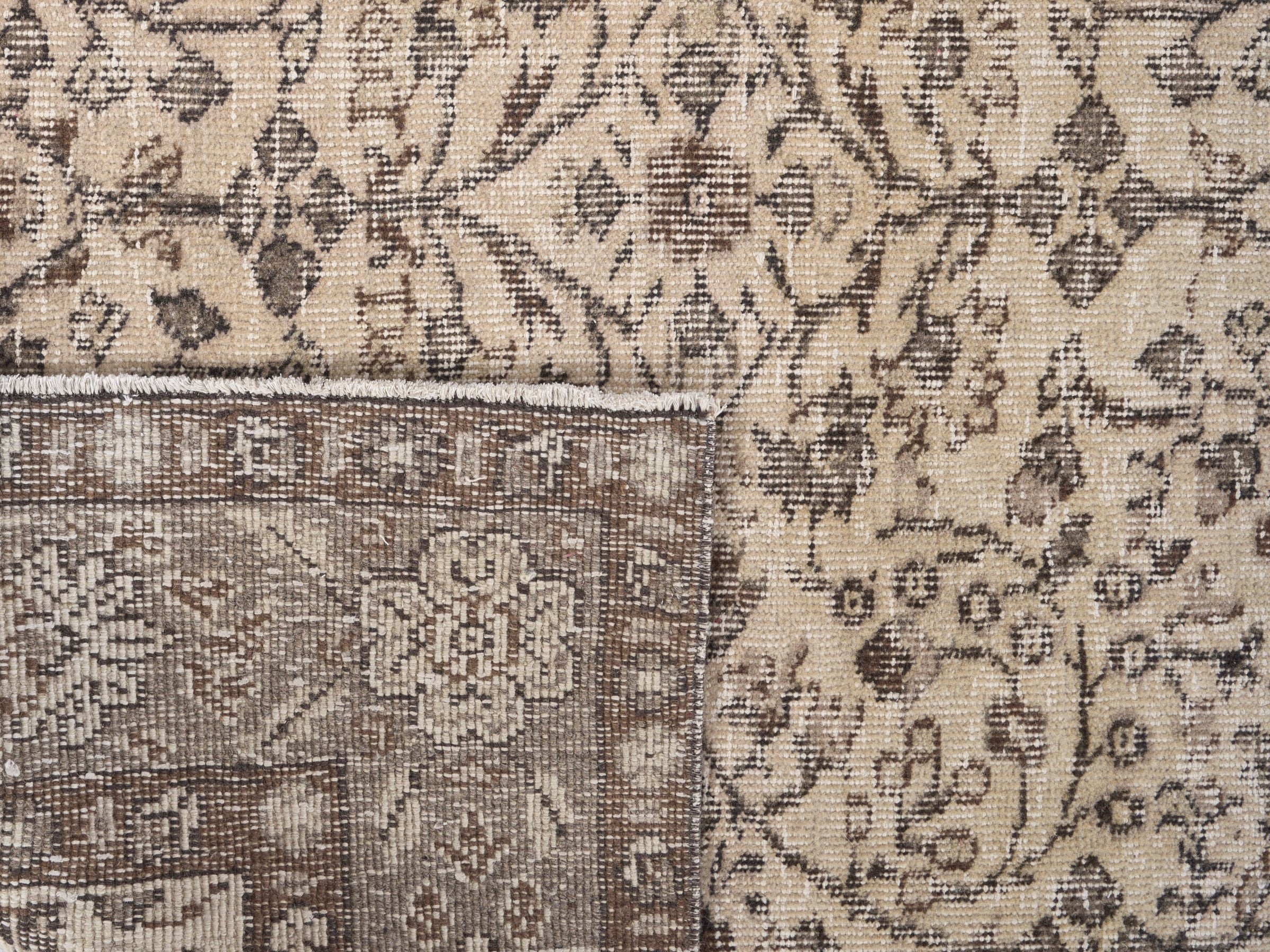 Turkish Isparta area rug in cream and greige, view 10 of 10