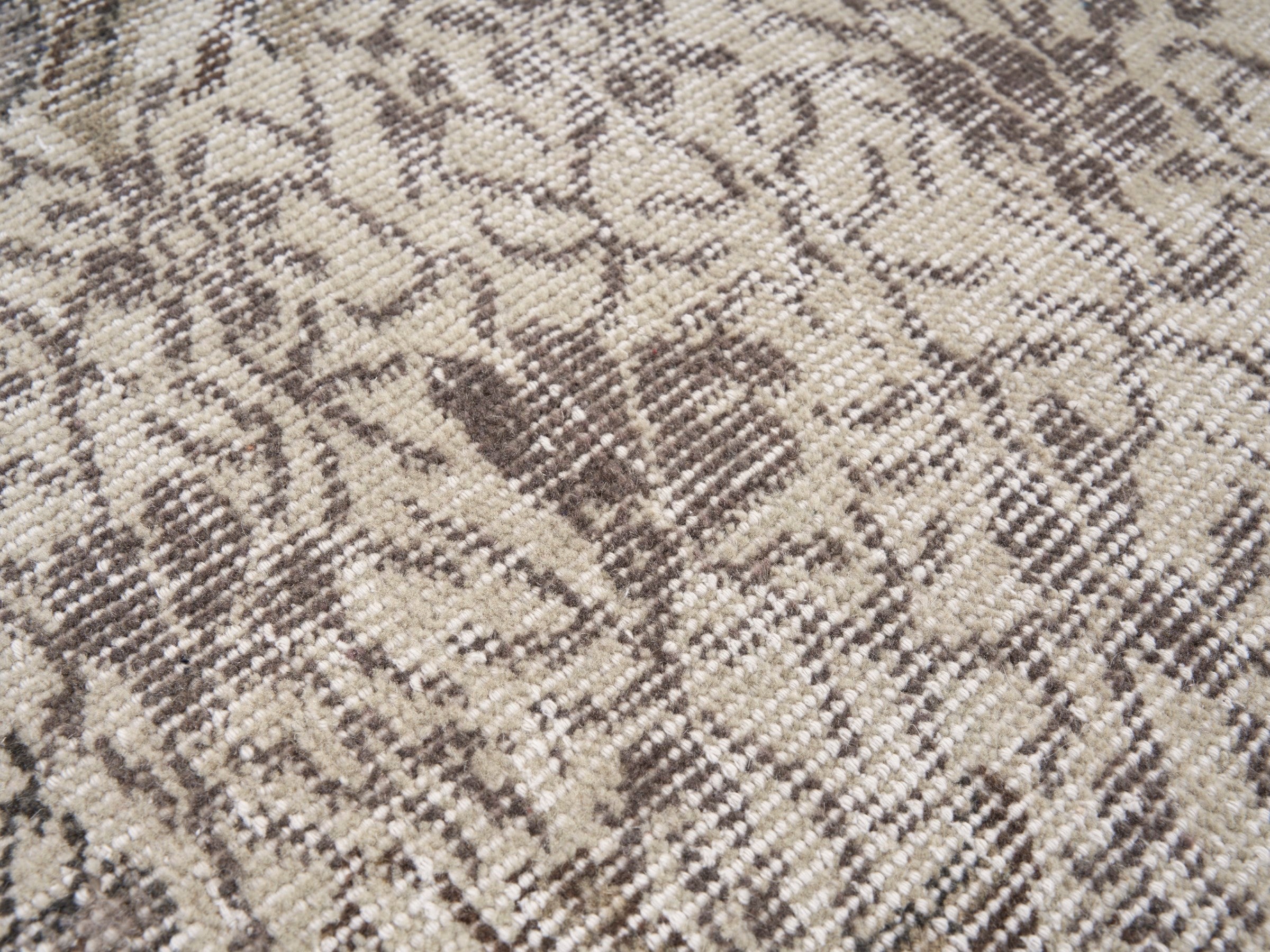 Turkish Isparta area rug in cream and greige, view 7 of 9