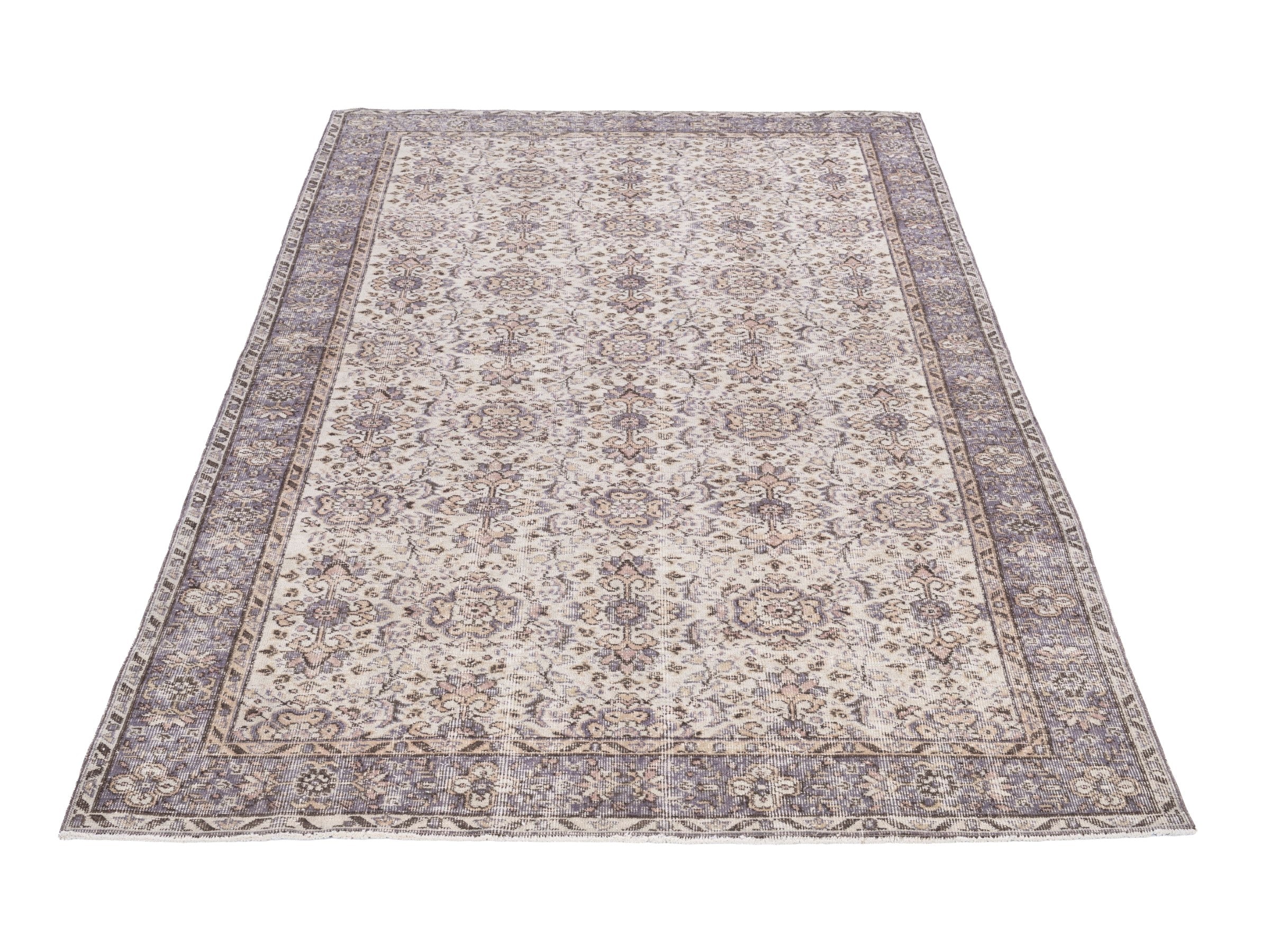 Turkish Isparta area rug in cream and greige, view 2 of 10