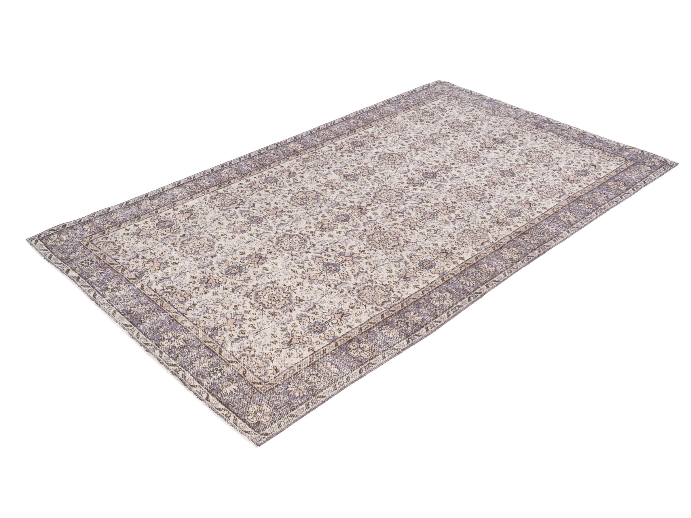Turkish Isparta area rug in cream and greige, view 3 of 10