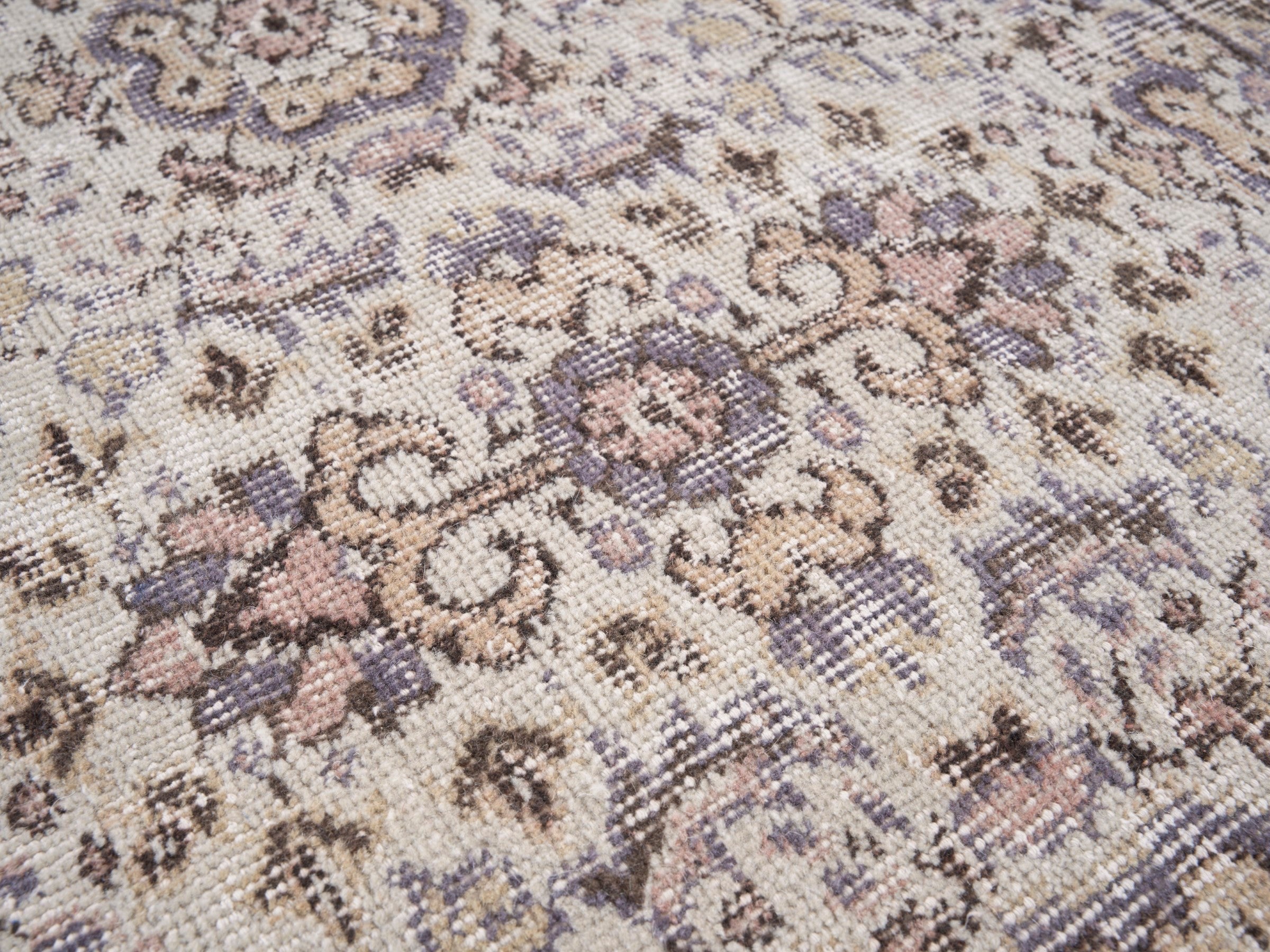 Turkish Isparta area rug in cream and greige, view 7 of 10