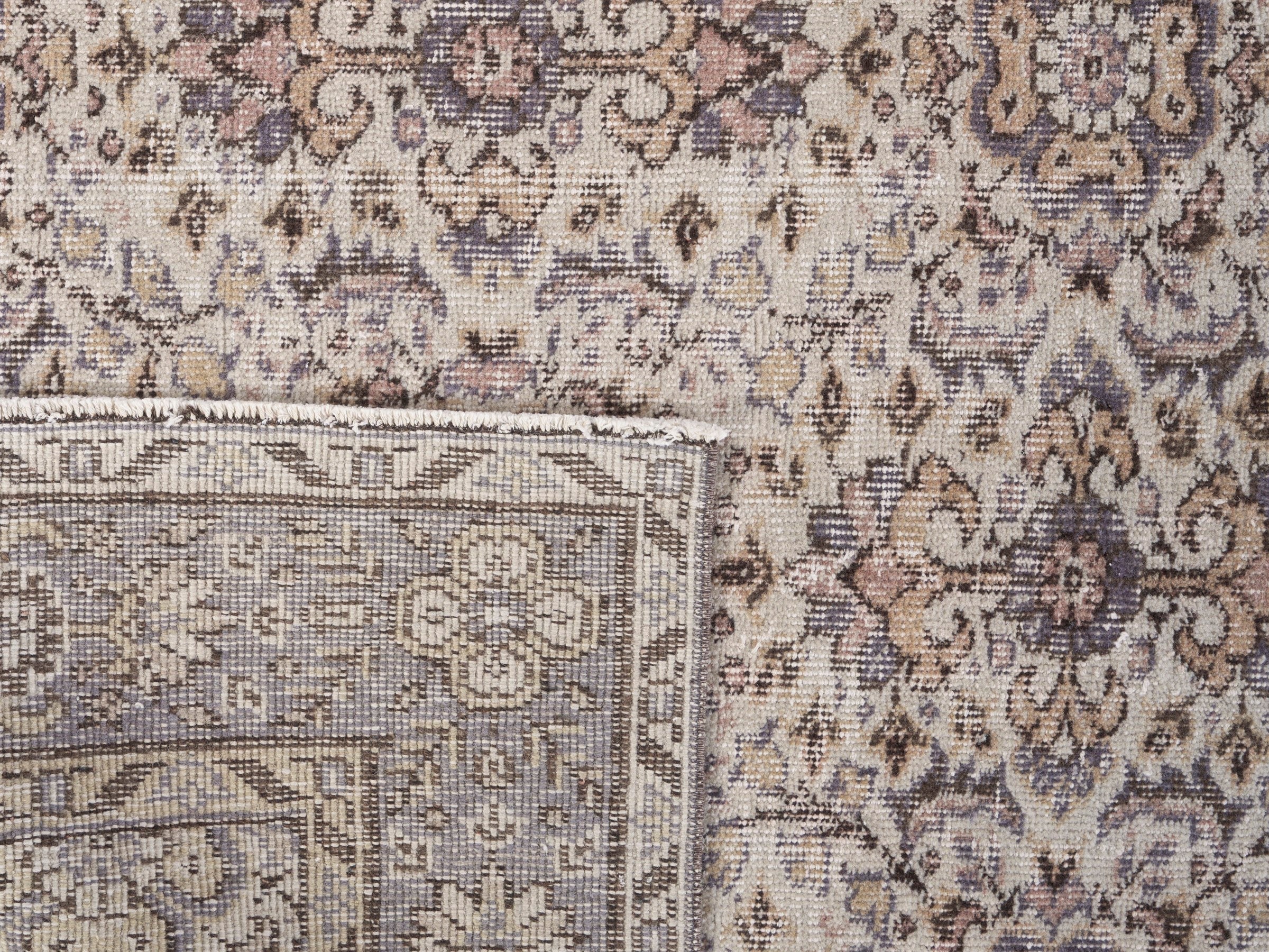 Turkish Isparta area rug in cream and greige, view 10 of 10