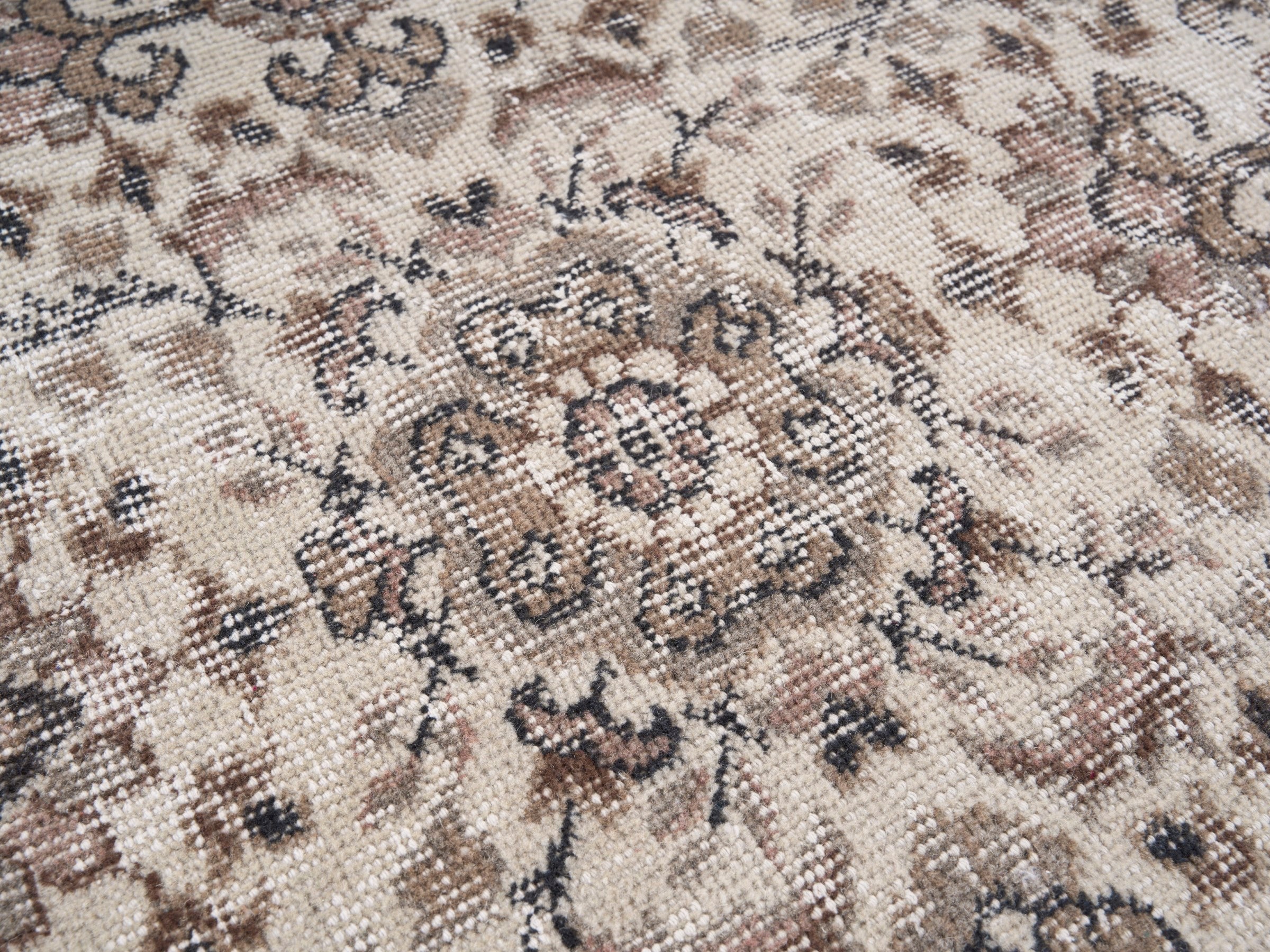 Turkish Isparta area rug in ivory and greige, view 7 of 10